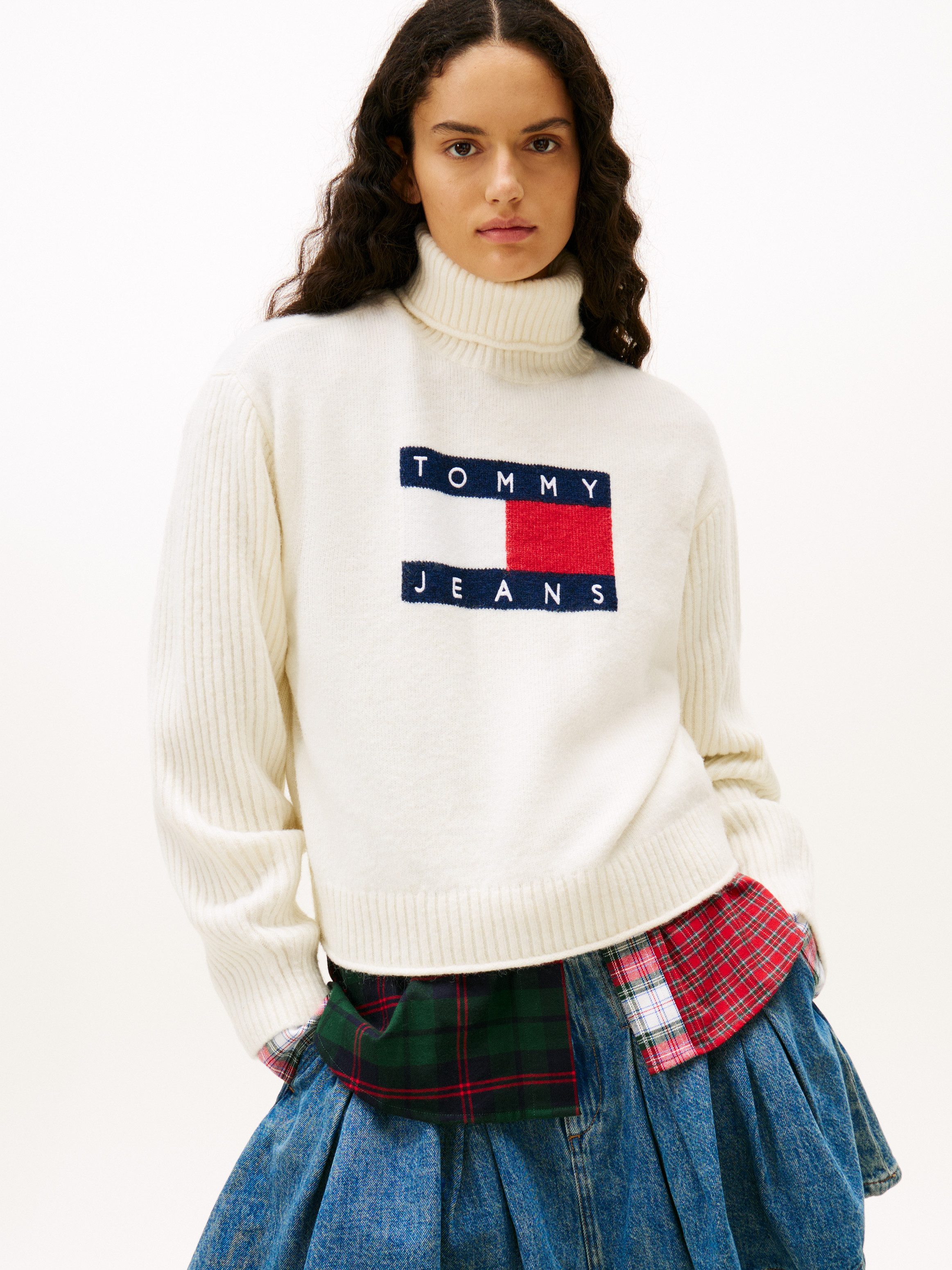 Tommy Jeans Rollkragenpullover TJW TURTLENECK FLAG SWEATER EXT