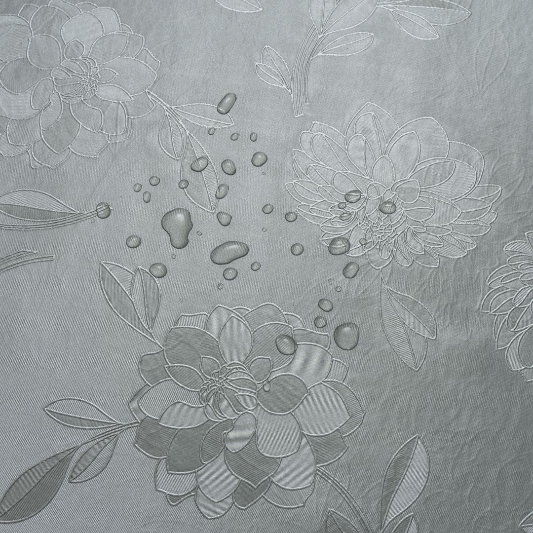 laro Tischdecke Wachstuchtischdecke Vintage Blumen Silber PVC Eckig – Bild 2 von 5