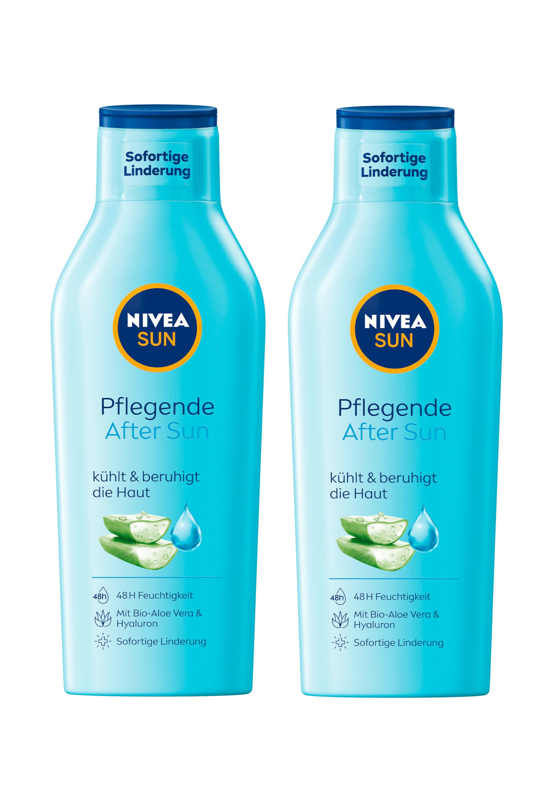 After Sun SUN After Sun Lotion, 2 x 400ml 48 Stunden Feuchtigkeit Hautlinderung