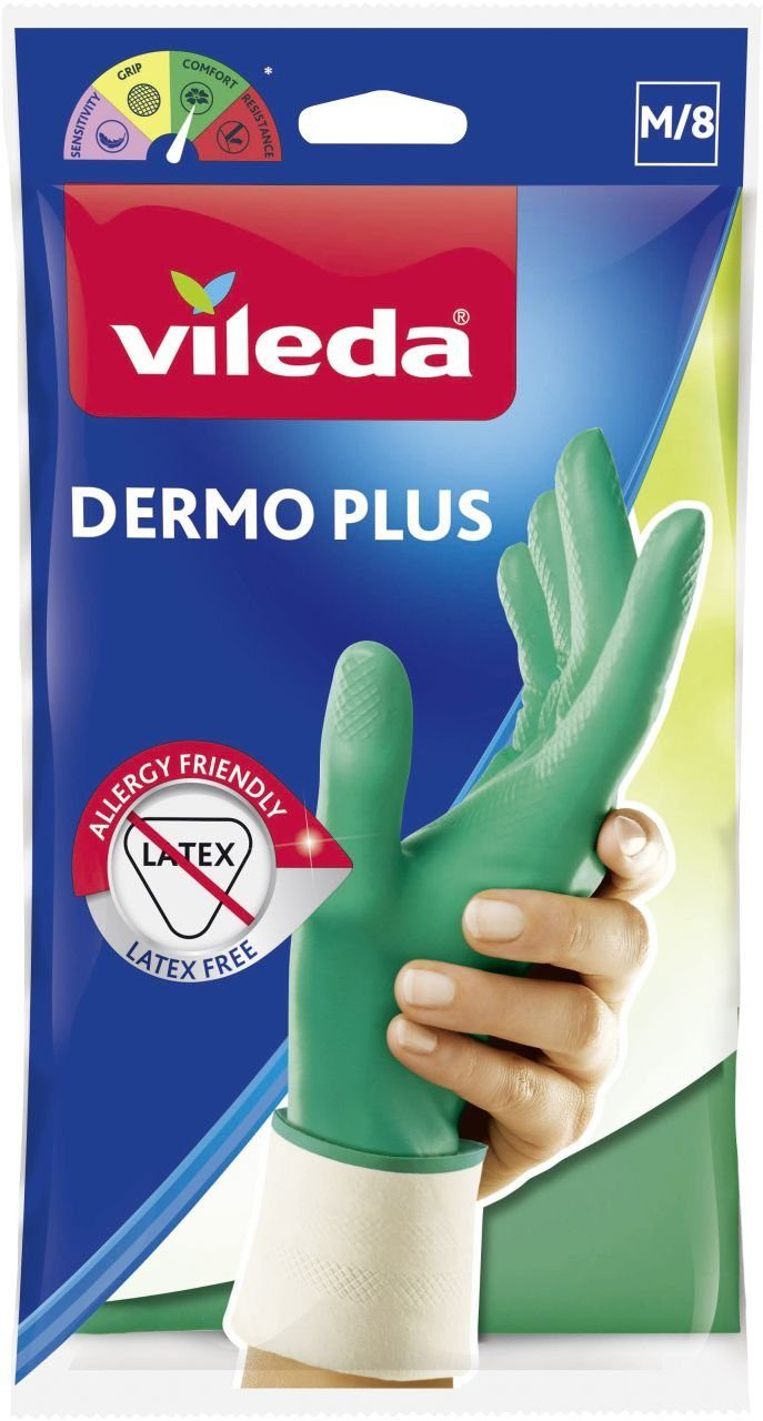 Vileda Latexhandschuhe Dermo Vileda Plus Größe Haushaltshandschuhe M