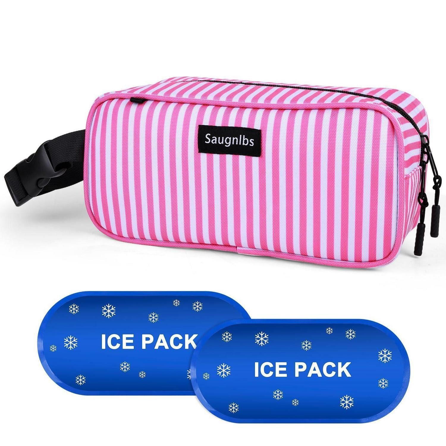 LuxusKollektion Kühltasche Kühltasche Mini Isolierbox Kühlakkus Griffschnalle Streifen
