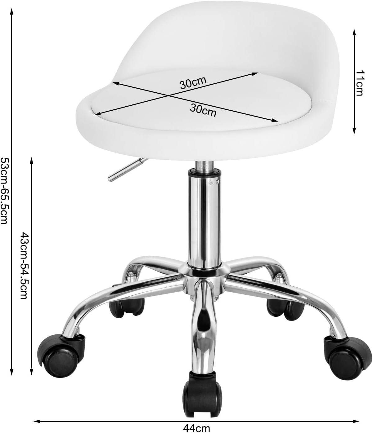 Woltu Bürostuhl, mit Rollen Drehhocker höhenverstellbar Sitzhöhe 43-54,5 cm