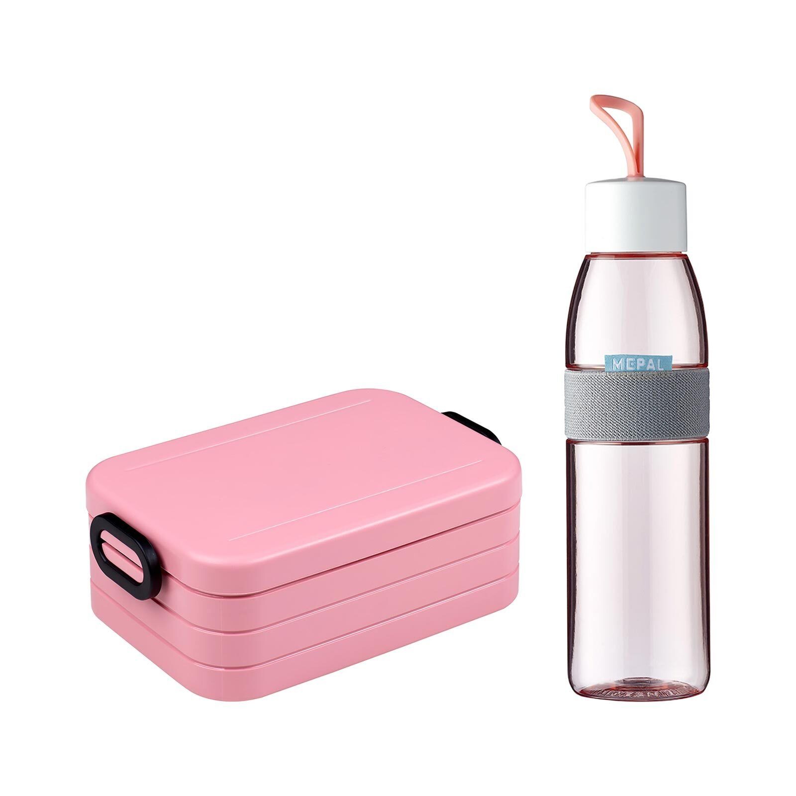 Set, Nordic Material-Mix, Mepal Lunchset + Ellipse Spülmaschinengeeignet Lunchbox Pink 2er TAB (2-tlg),