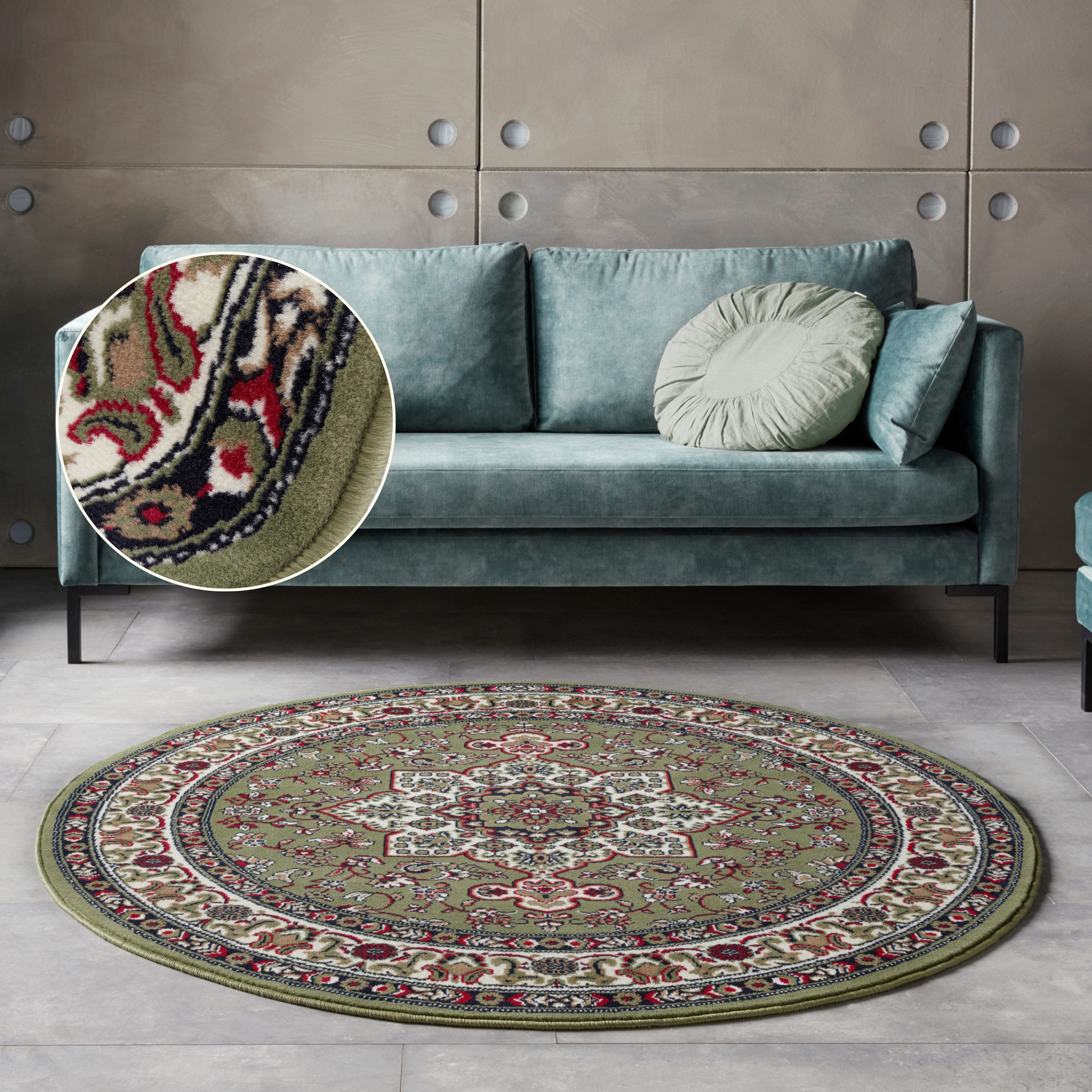 HANSE Home Teppich Parun Täbriz, rund, Höhe: 9 mm, Kurzflor, Orient, Teppich, Vintage, Esszimmer, Wohnzimmer, Flur