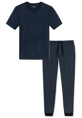Schiesser Pyjama Mix (Set, 2 tlg) Schlafanzug - Baumwolle - Kurzarm-Shirt mit Rundhals-Ausschnitt