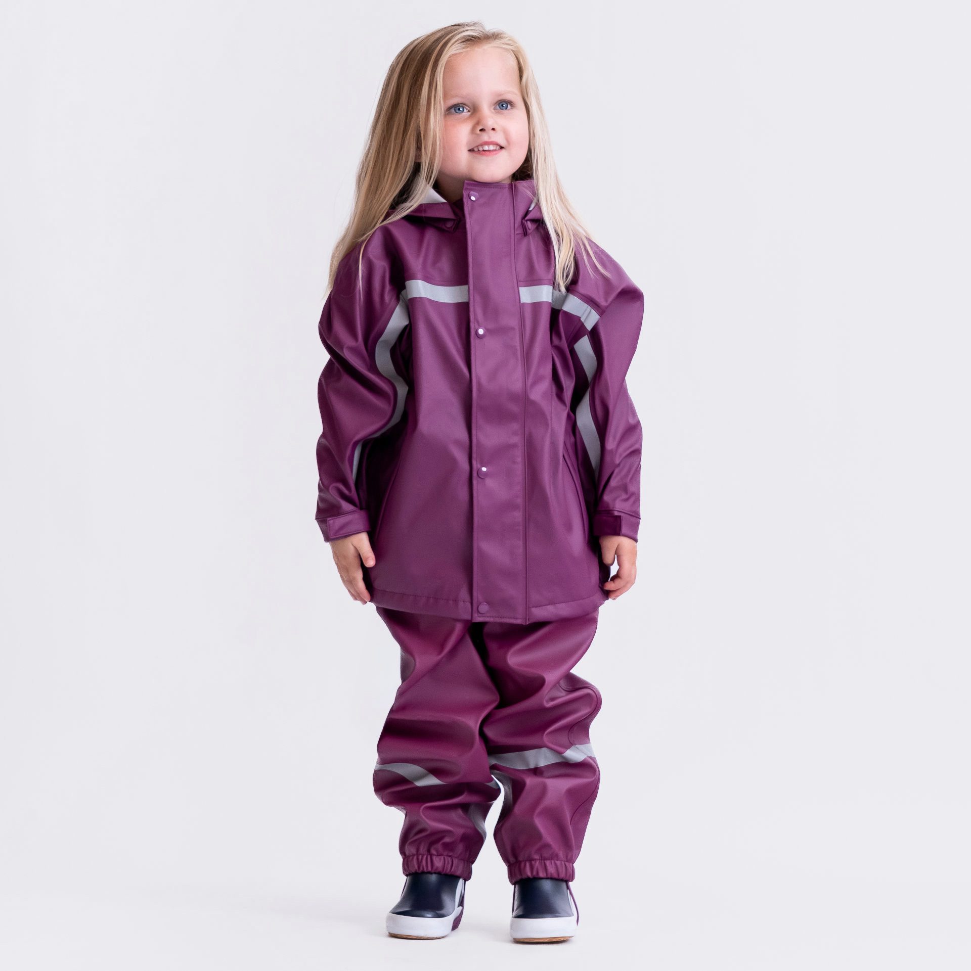 Regen- und Matschjacke BMS Regenjacke für Kinder 100% wasserdicht mit Kapuze