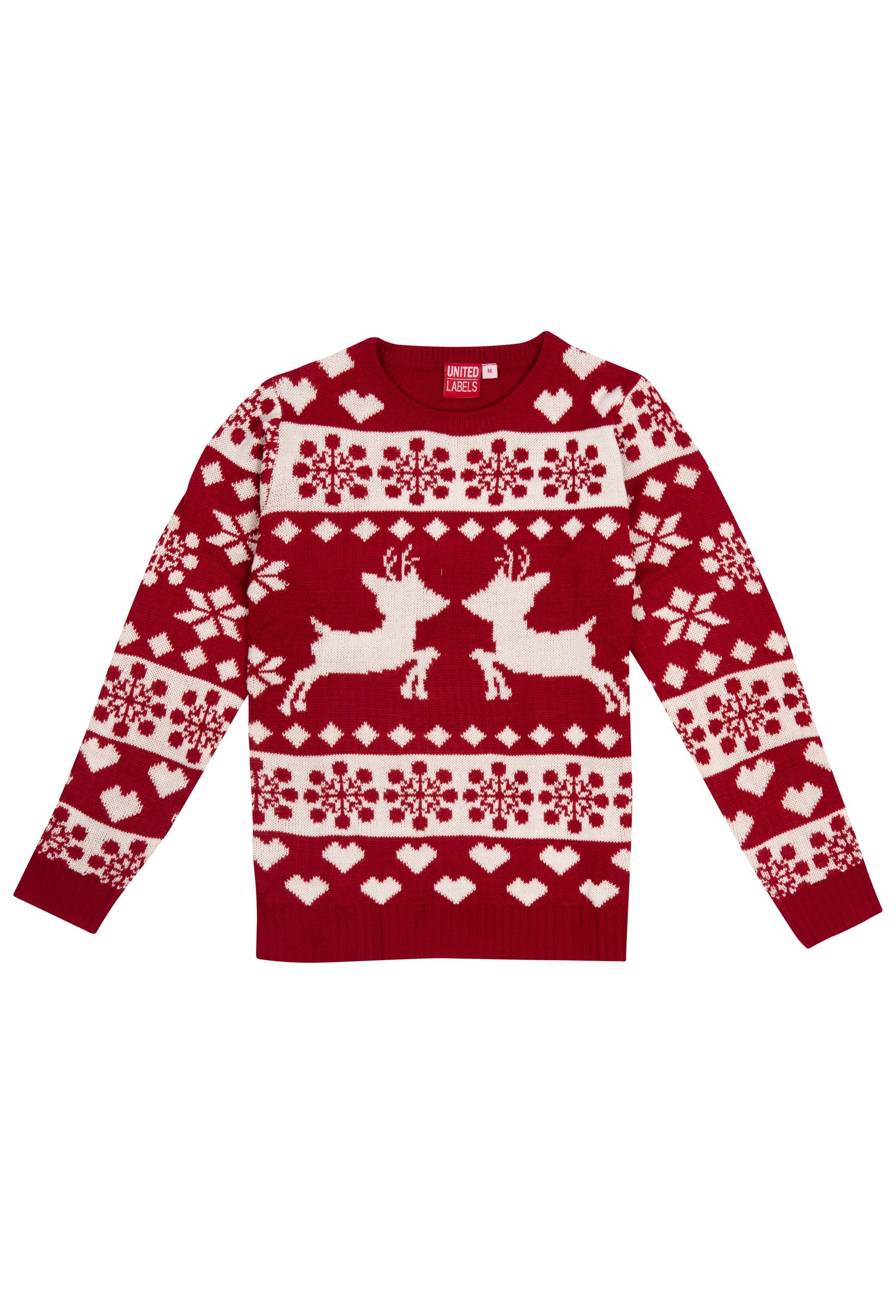 United Labels® Weihnachtspullover Winterpullover Rentiere Strick Pullover Ugly Sweater