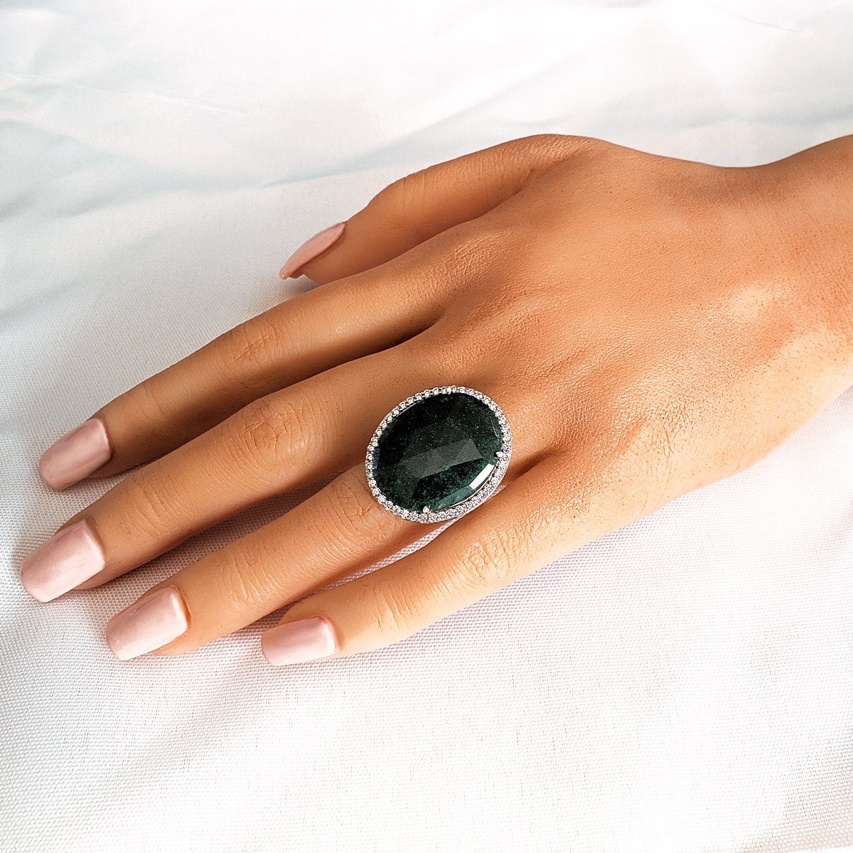 goldmaid Silberring, 925 Sterlingsilber 1 Aventurin 46 weiße Zirkonia günstig online kaufen