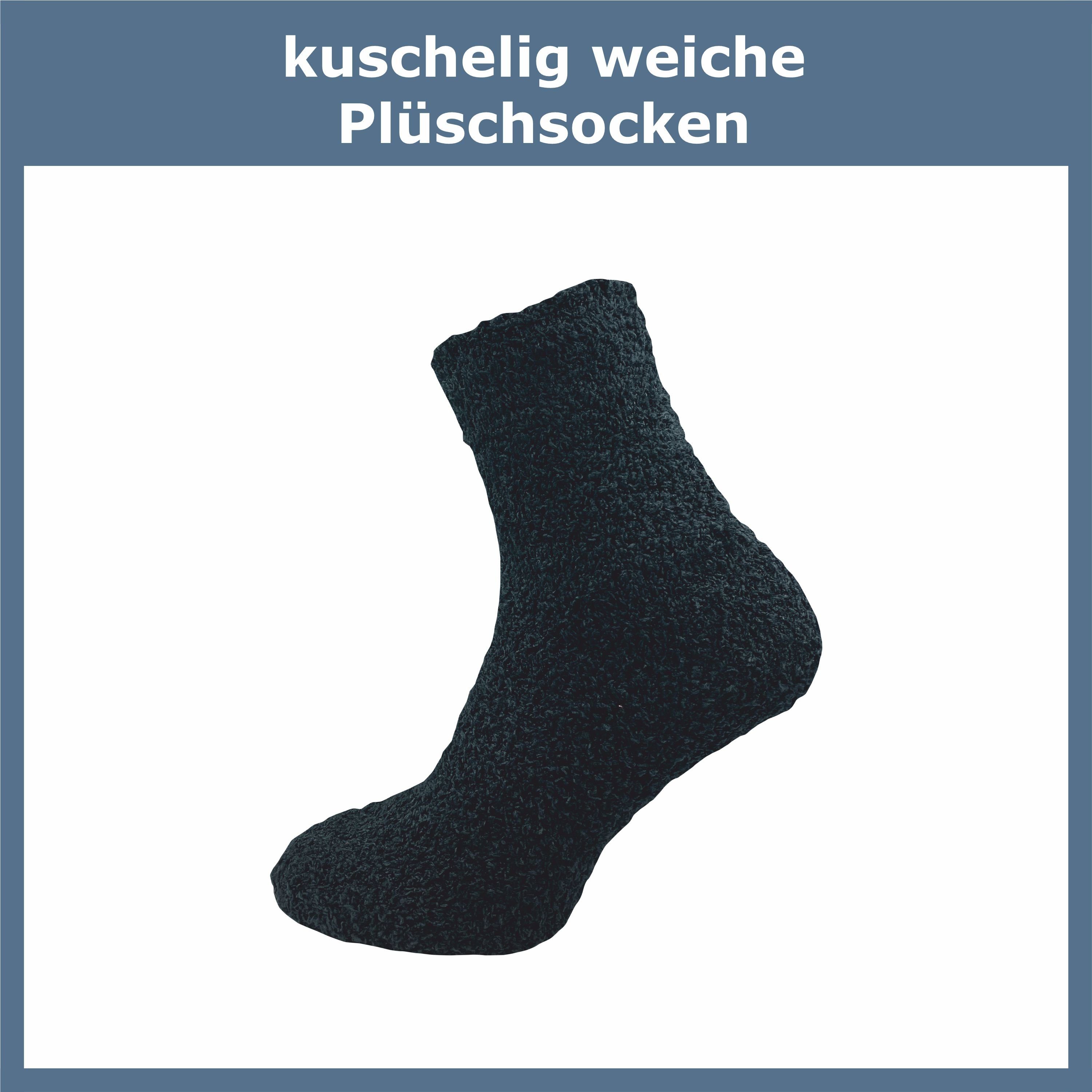 Füße (6 aus Haussocken Tagen warme Paar) schwarz flauschigem - Material weich für & kalten an in extra für für flauschig Herren Kuschelsocken Tragekomfort GAWILO hohen