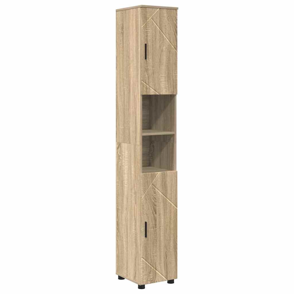 vidaXL Badezimmerspiegelschrank Bad hoher Schrank Sonoma günstig online kaufen