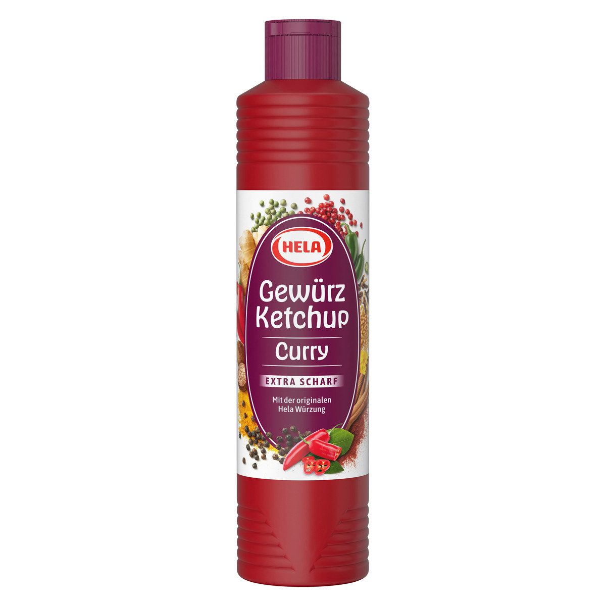 HELA Saucen, Hela Curry Gewürzketchup extra scharf für alle Schärfeliebhaber 800ml