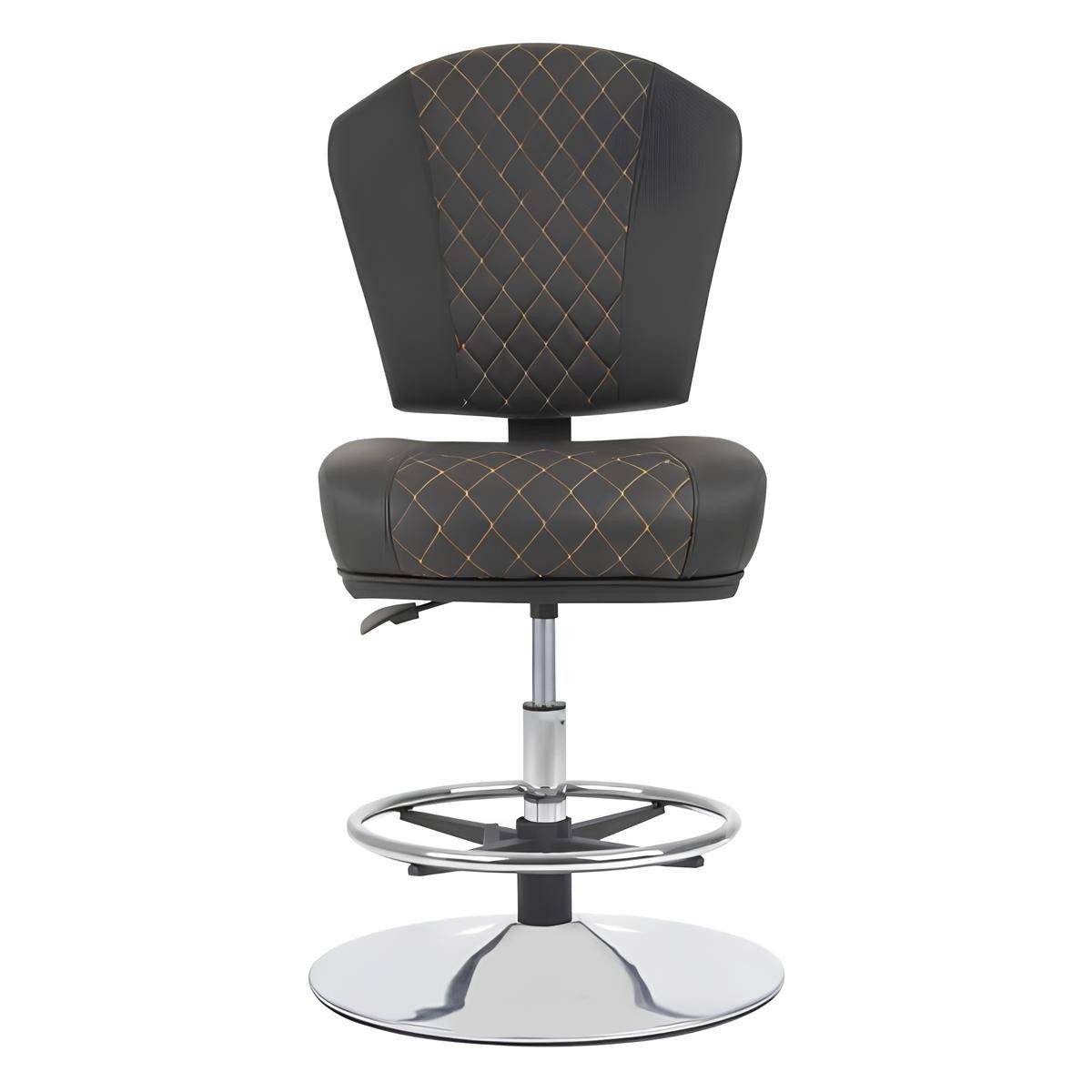 JVmoebel Barhocker Eleganter Metall Barhocker mit grauer Polsterung und hohem Sitzkomfort (1 St., 1x Barhocker), Made in Europa