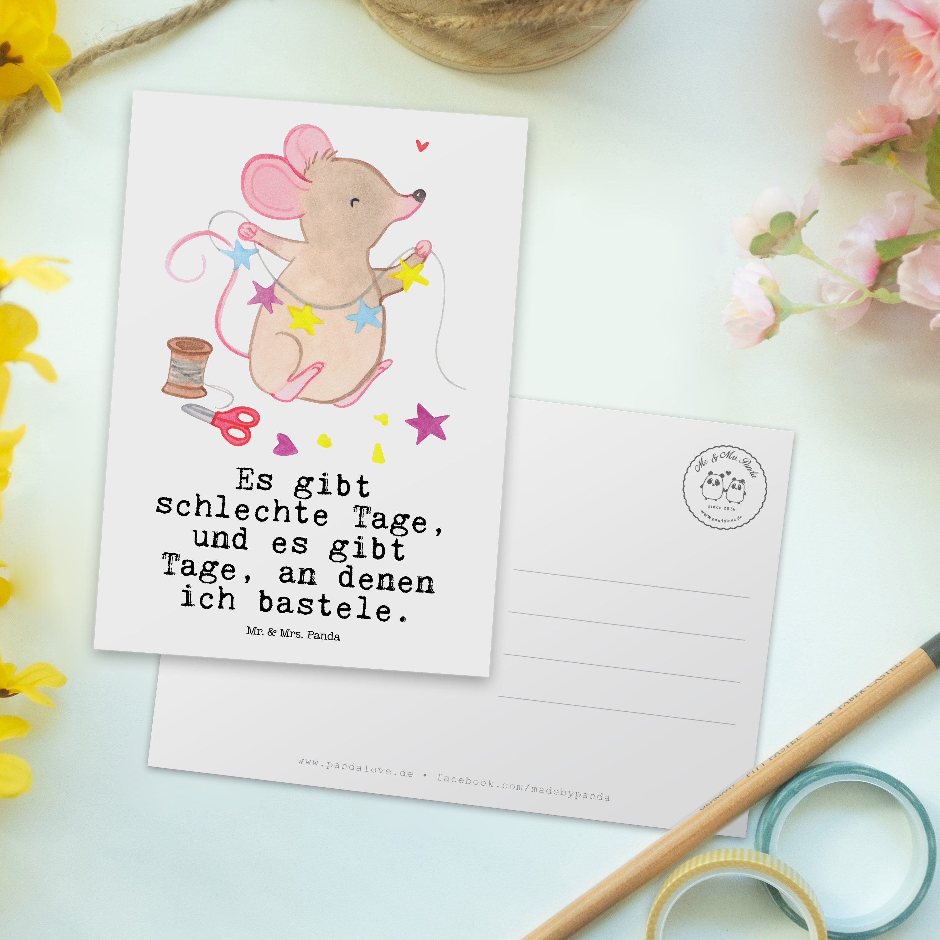 Maus Panda Geschenk, & Einladungskarte, Mr. - Basteln - kreatives Postkarte Weiß Tage Mrs. Baste