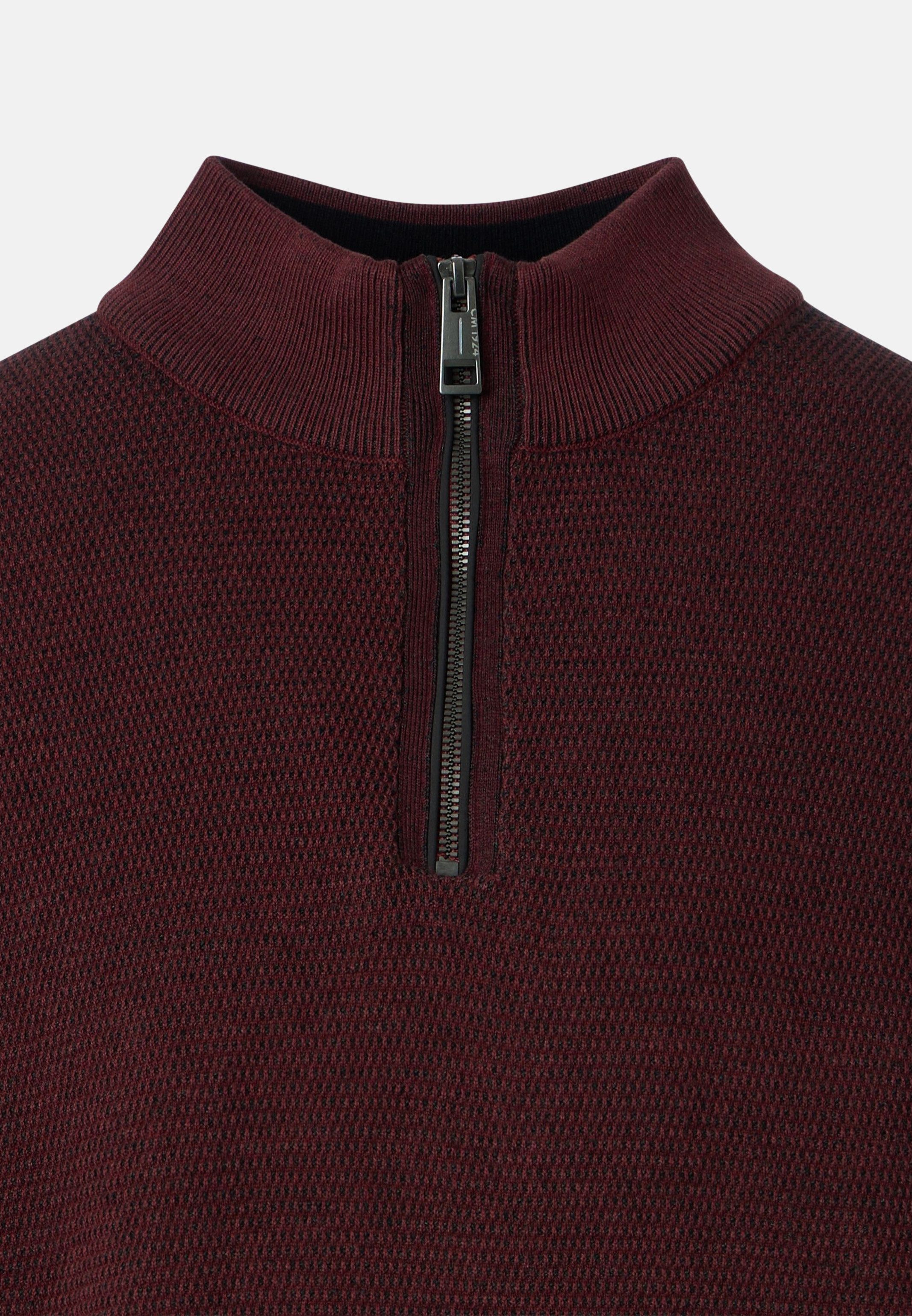 CASAMODA Strickpullover Basic (1-tlg) Troyer - Baumwolle - Atmungsaktiv - Feine Strickstruktur