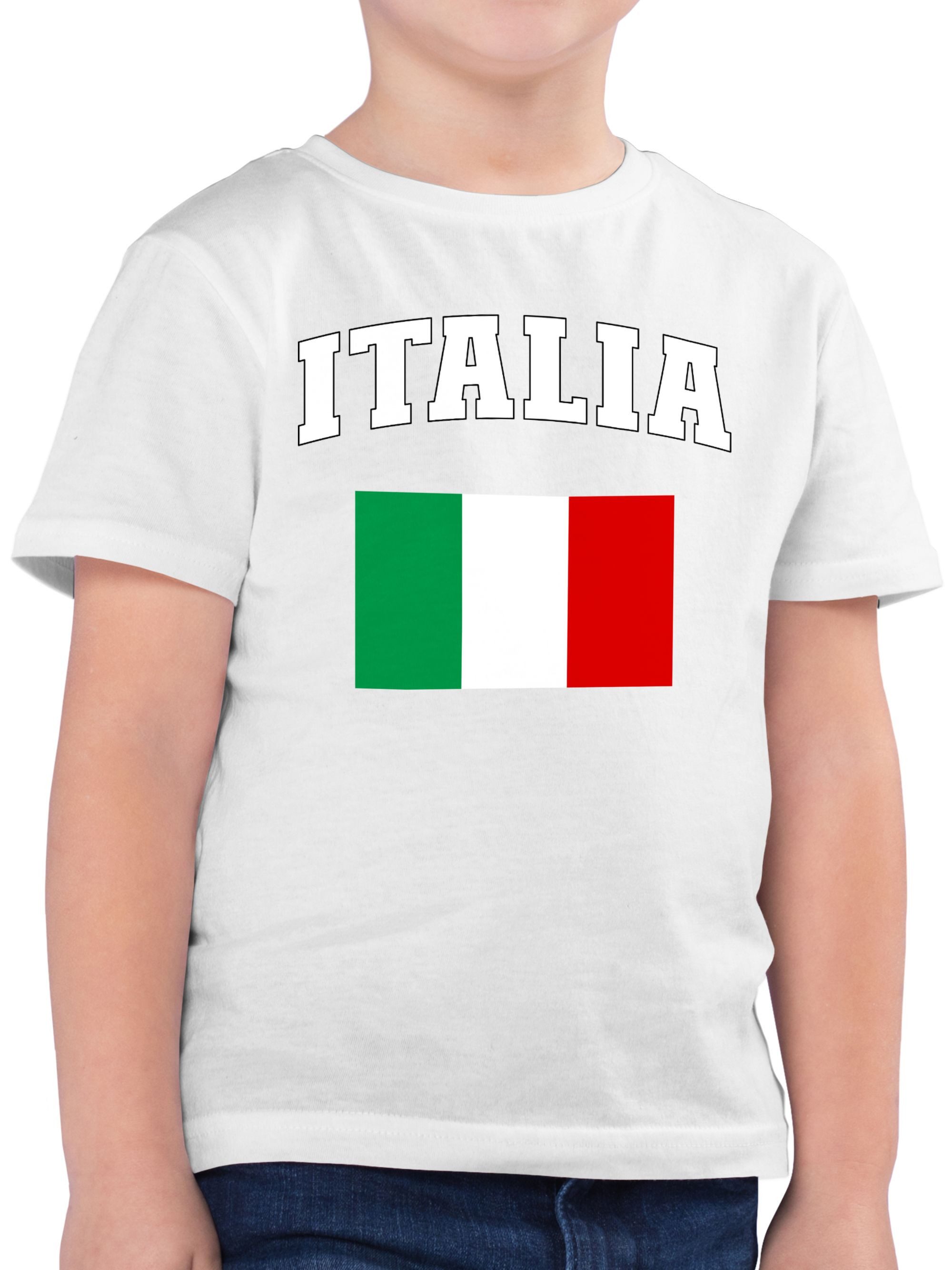 Shirtracer T-Shirt Italia Schriftzug mit Flagge, Italien, Italy (1-tlg) 2026 Fussball WM Fanartikel