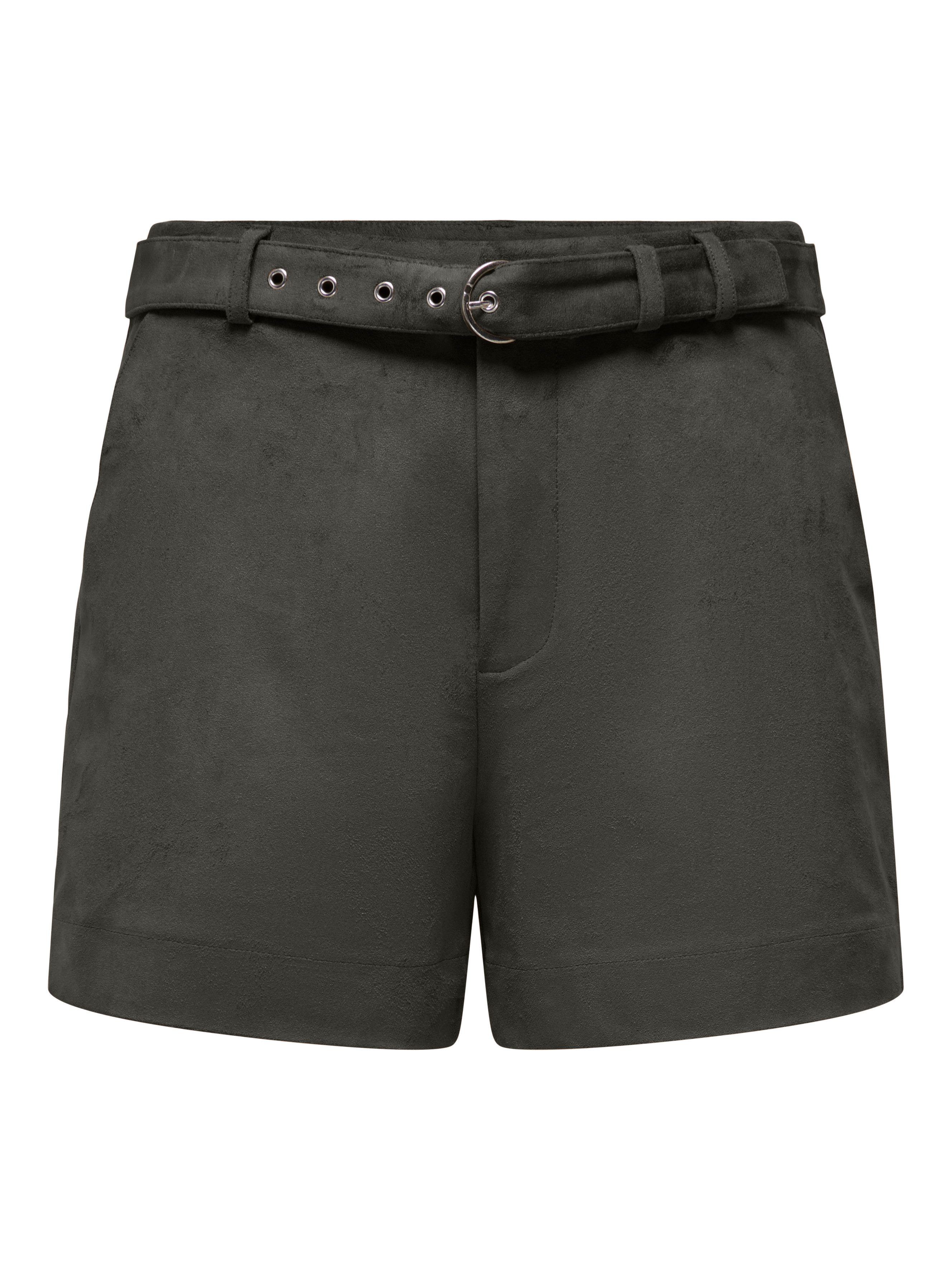 ONLY Shorts ONLTAVIA HW FAUX SUEDE BELT SHORTS PNT Materialmix, Wildlederimitat, mit Gürtel