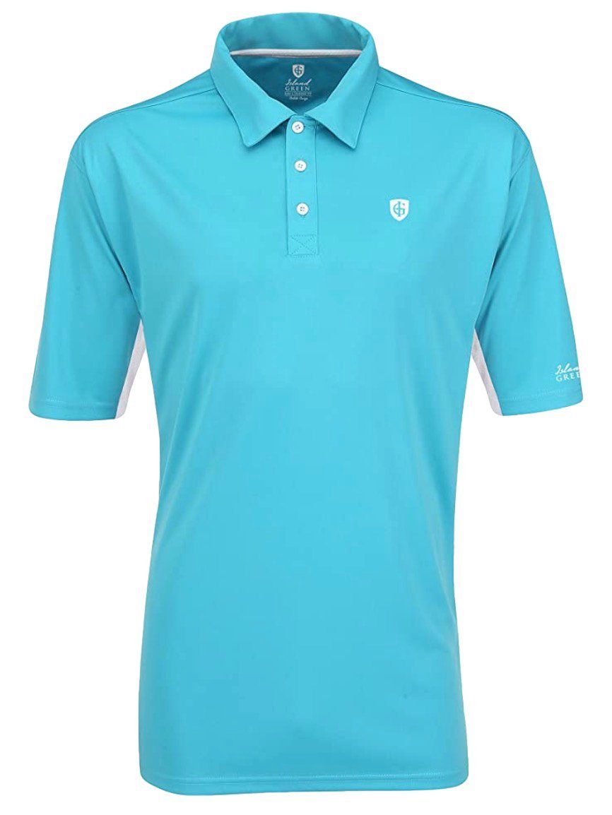 ISLAND GREEN Poloshirt Poloshirt Golfshirt Herren modisches T-Shirt Tennis Shirt Golf-Polo Funktionsmaterial mit Knopfleiste