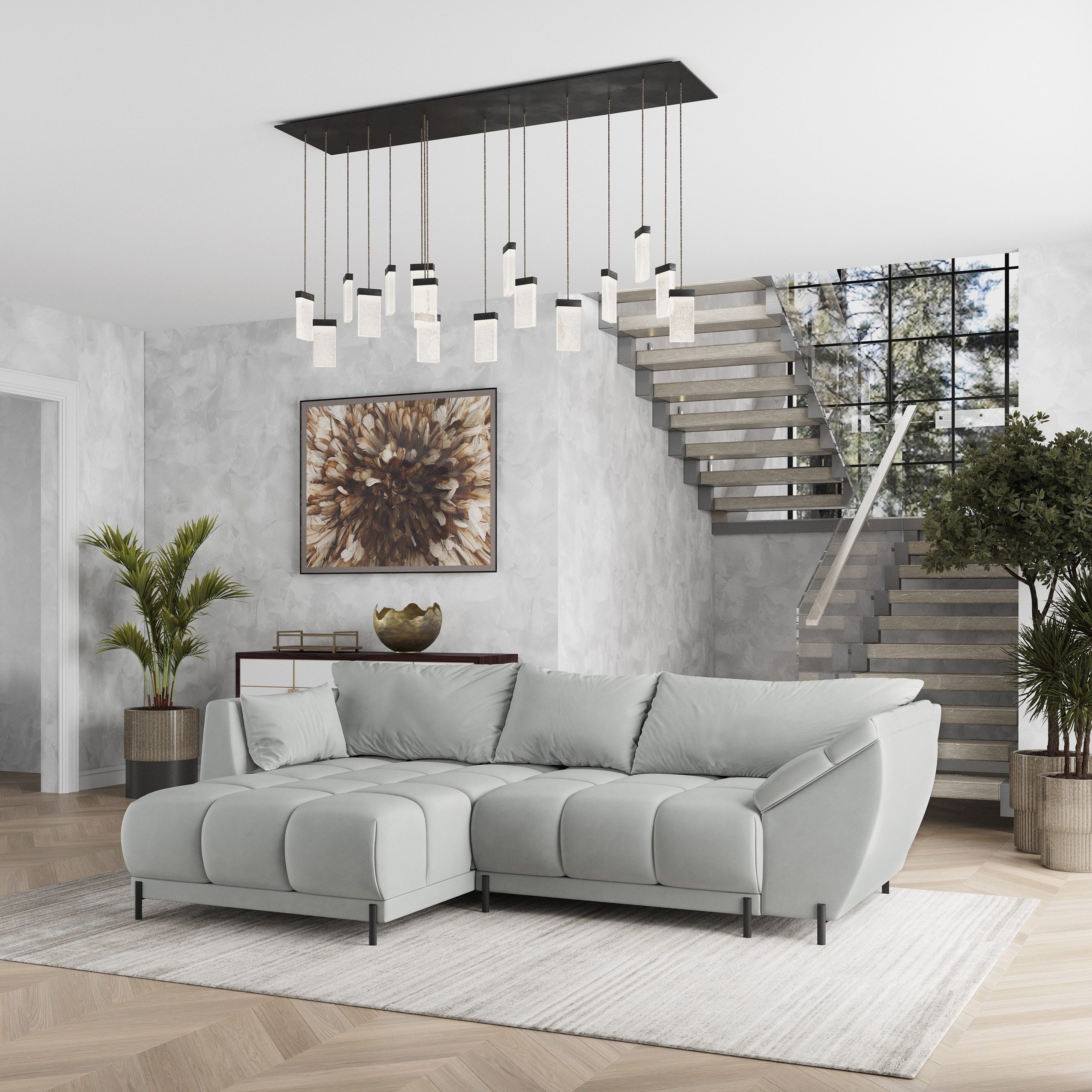 Masseno Ecksofa VESTANO mit Schlaffunktion L-Form, Sofa mit Bettkasten