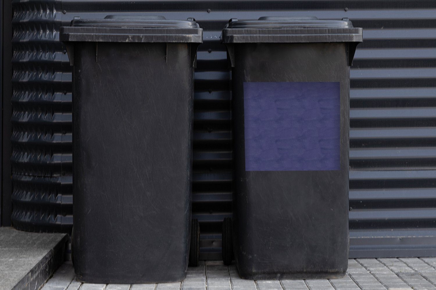 MuchoWow Wandsticker Blau Abfalbehälter Leder Tiere (1 Container, Mülltonne, Mülleimer-aufkleber, - St), Sticker, 