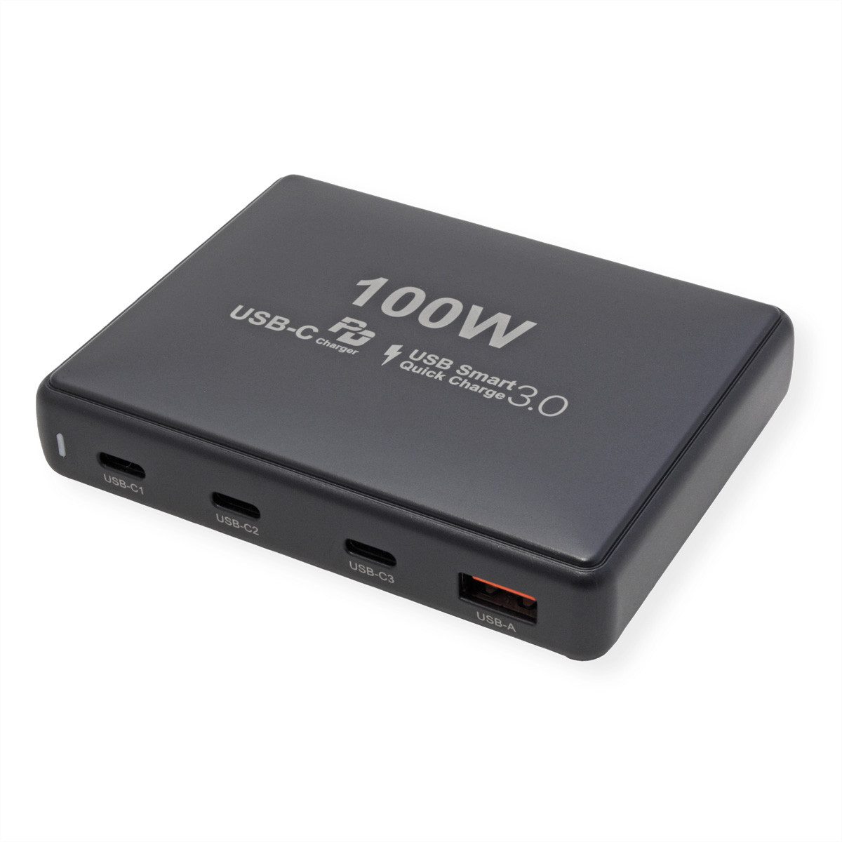 VALUE USB Charger Stromadapter, 120.0 cm, 4 Port (1x USB-A, 3x USB-C), max. 100W