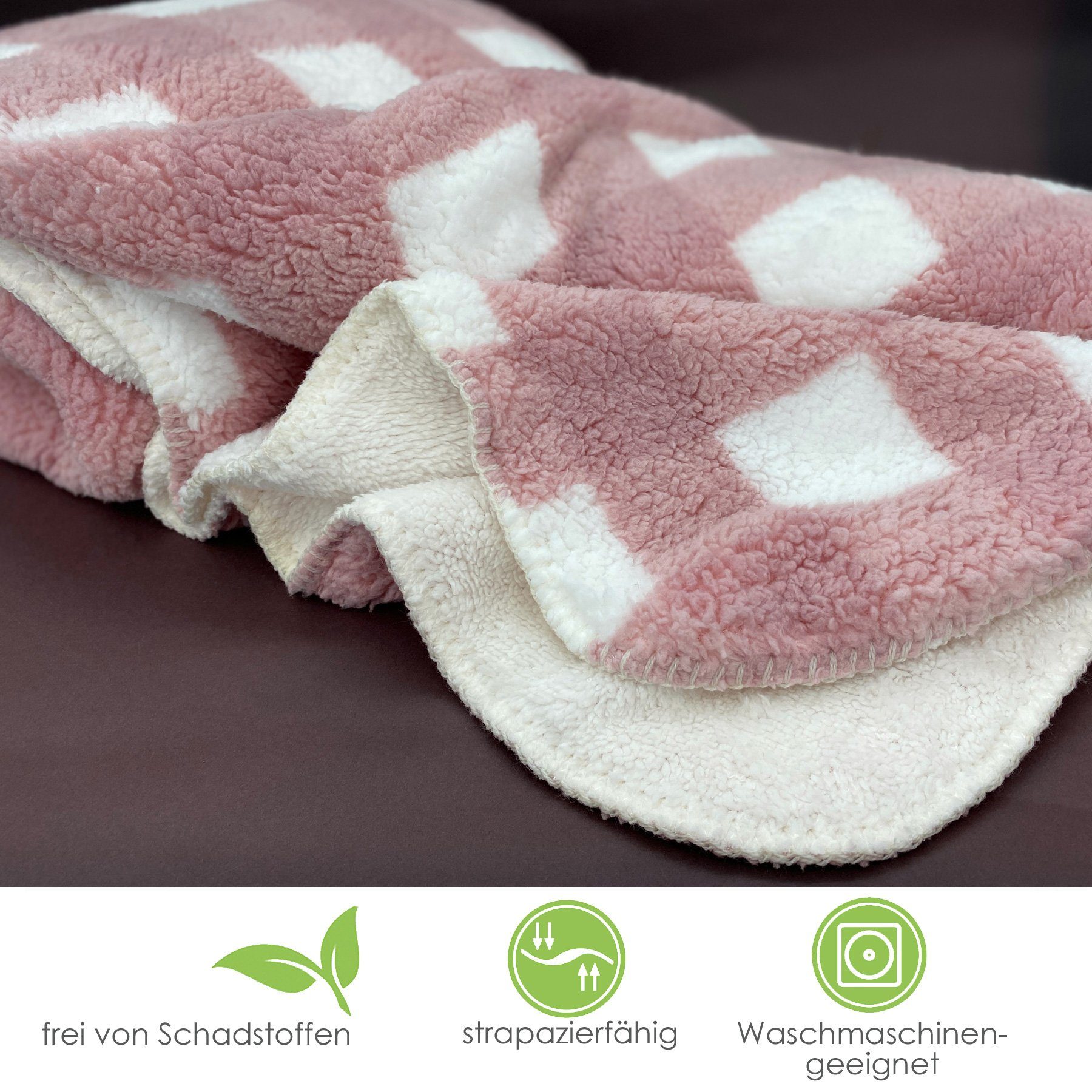 Wohndecke Sherpa Kuscheldecke Cottage Winterdecke Teddy Fell, heimtexland, 150x200 I extra dick I warm I flauschig I kuschelig weich