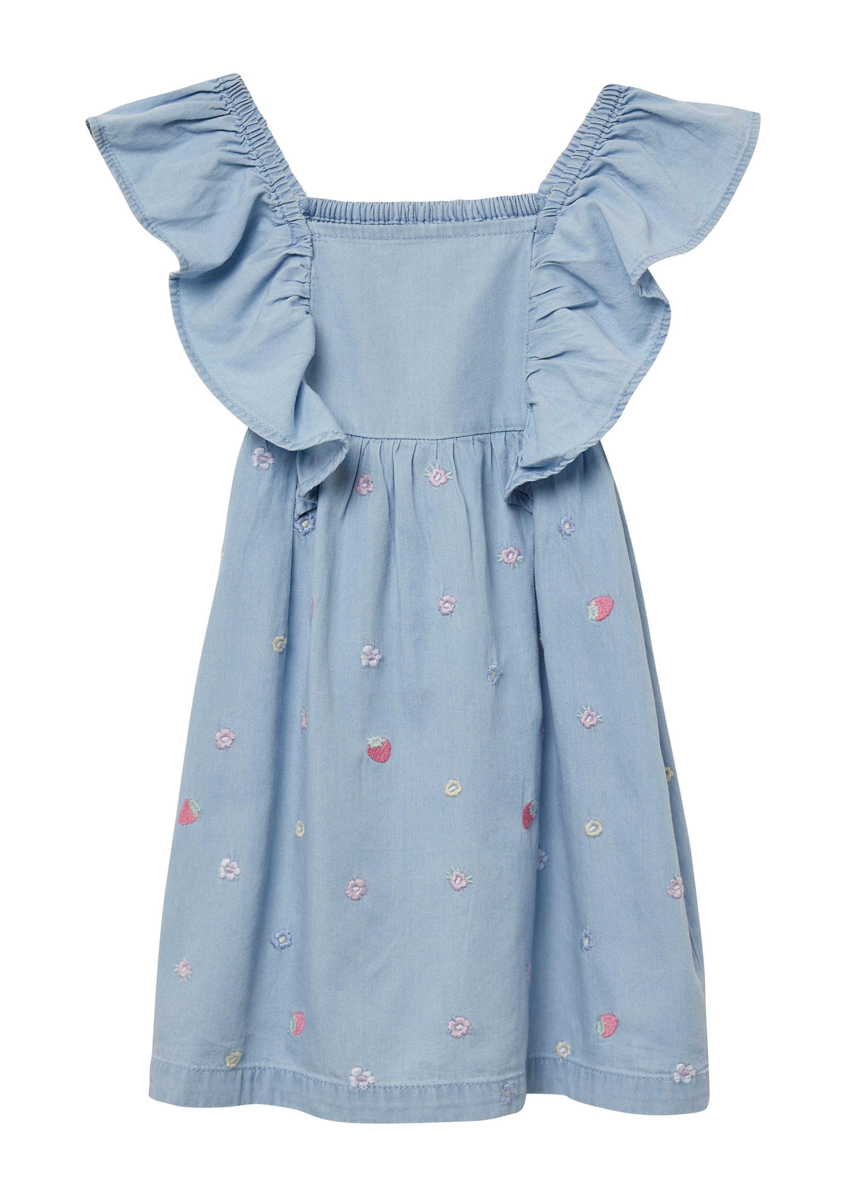 s.Oliver Junior Jeanskleid mit All-Over Stickereien