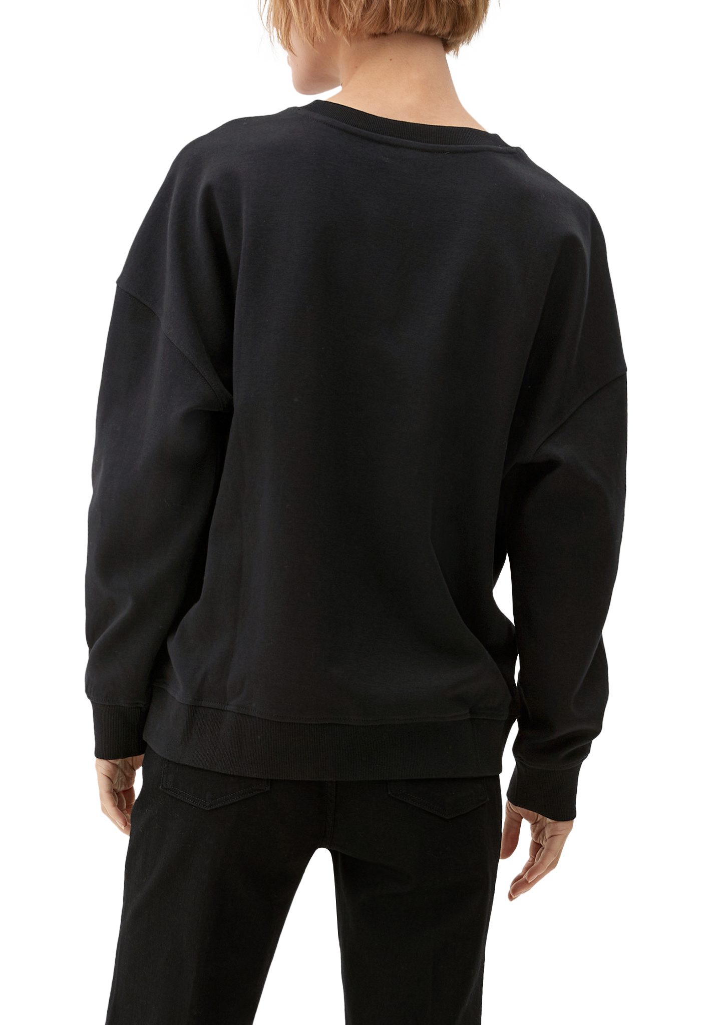 s.Oliver Sweatshirt schwarz mit Sweatshirt Frontprint