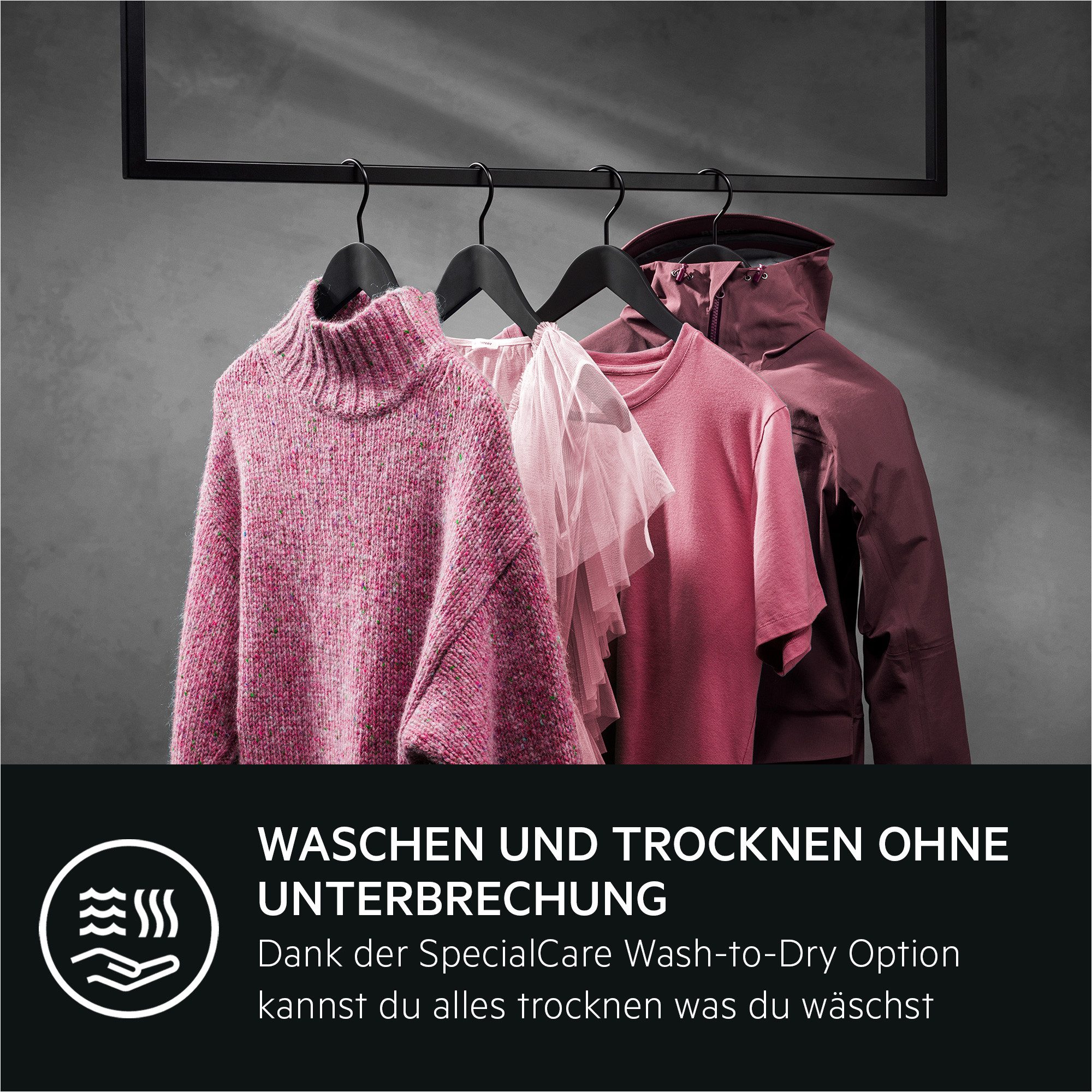AEG Waschtrockner 7000 ProSteam® LWR7F70690 914611601, 9 kg, 6 kg, 1500 U/min, ProSteam®: Auffrischen mit Dampf statt Waschen und 96 % Wasser sparen