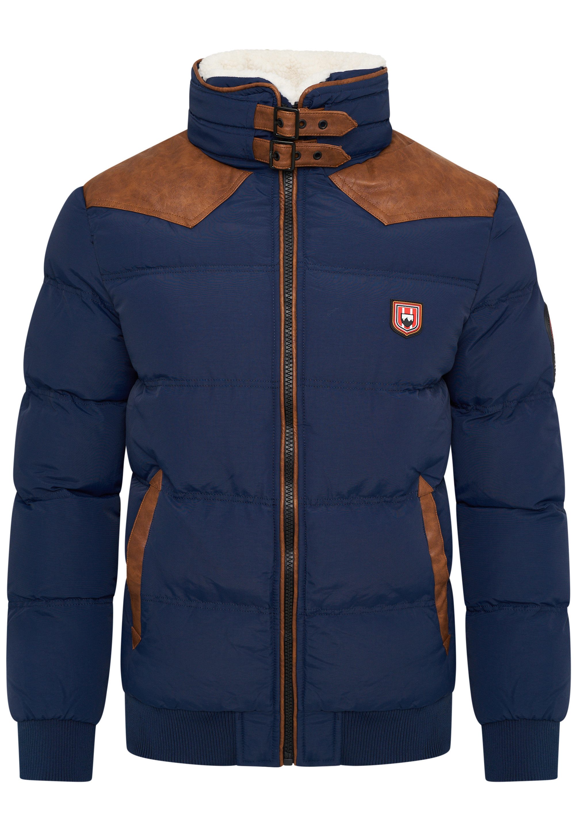 OneRedox Winterjacke ORVARDO Herren warme Pufferjacke mit Kunstfellkragen S günstig online kaufen