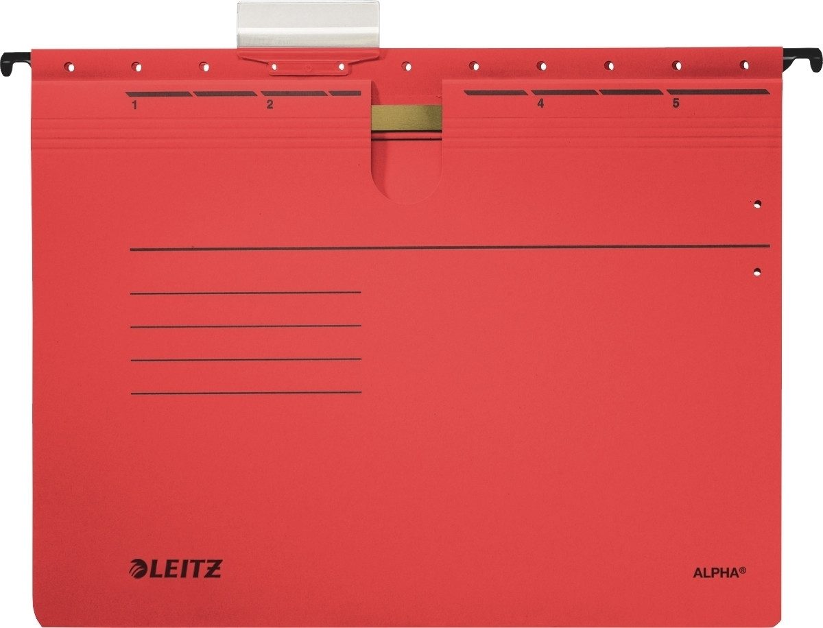 LEITZ Hefter Hängehefter Alpha kaufm. Heftung 250g/qm Karton rot VE=5 Stück