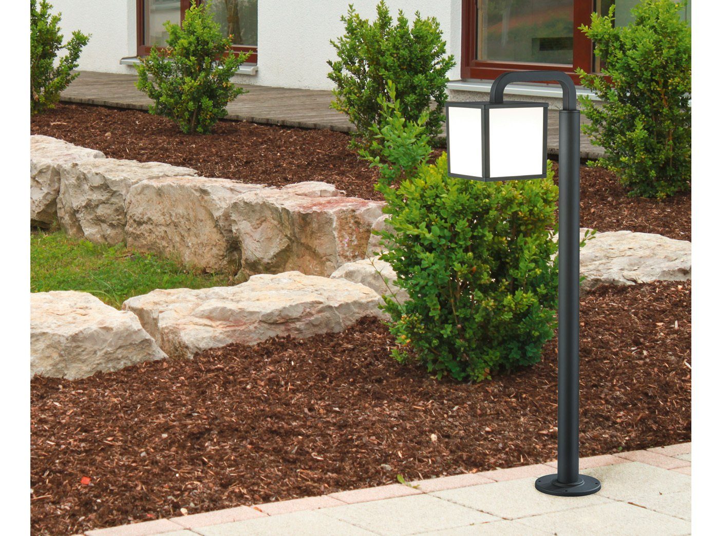 meineWunschleuchte LED Pollerleuchte, 2er Set Wegbeleuchtung Außen