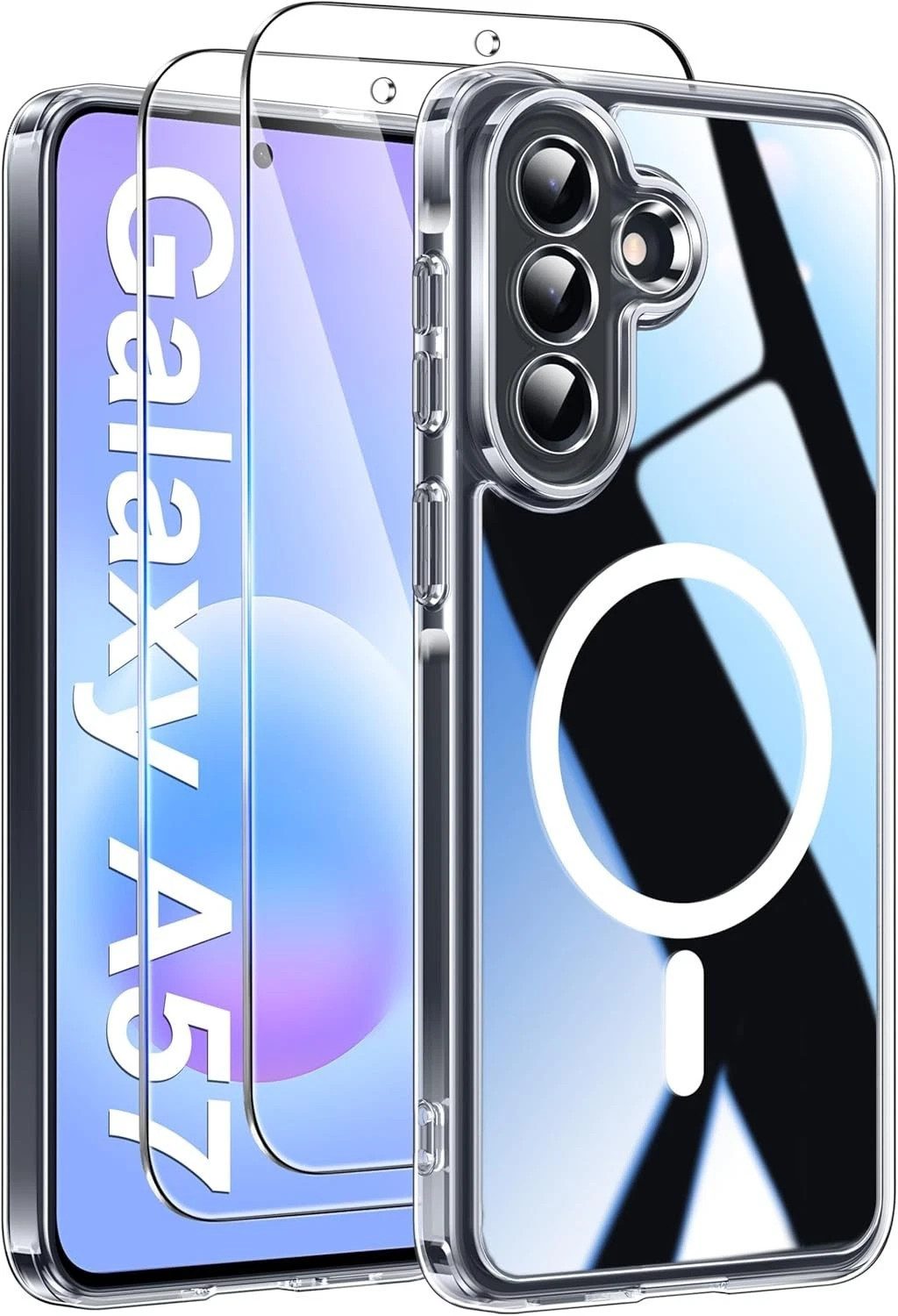 MSM Protech Handyhülle Hülle + 2X Schutzglas für Samsung Galaxy A57 5G Panzerfolie MagSafe 9H
