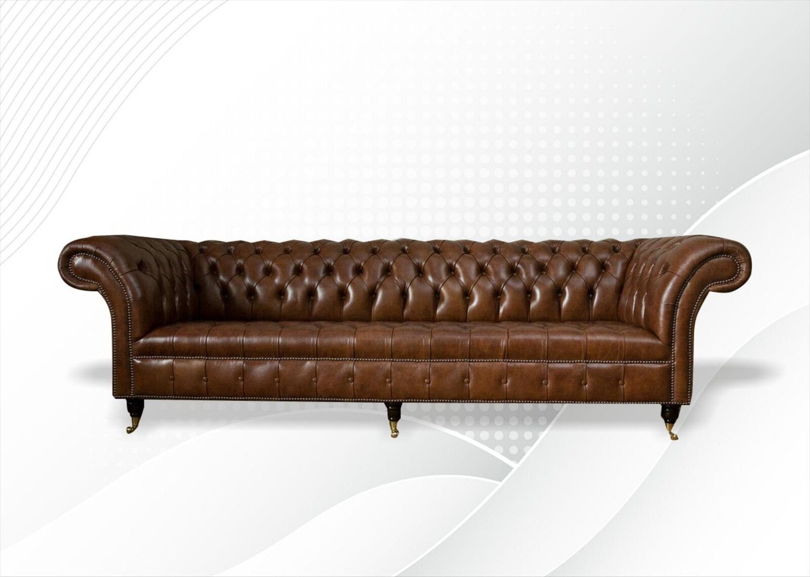 Leder Design 100% Sofa JVmoebel Sofort Chesterfield xxl 4-Sitzer 4 Leder Sitzer