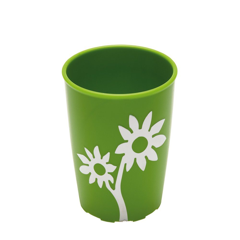 Ornamin Geschirr-Set ORNAMIN Trinkbecher Floris mit Antirutsch-Blume 82 grün | Geschirr-Sets