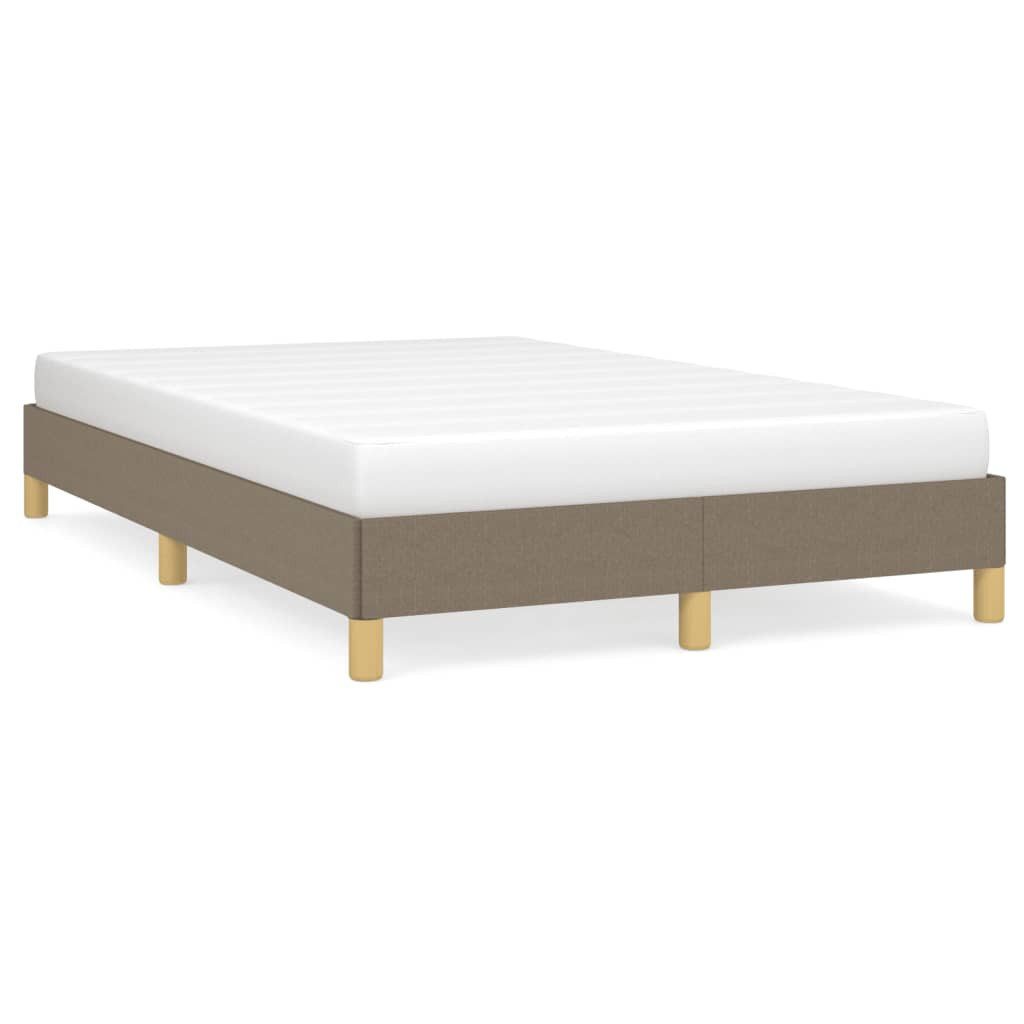 furnicato Bett 193x123x25 cm Taupe Stoff mit Massivholz und Sperrholz (1-tlg), Atmungsaktives Schlafgestell mit stabilen Beinen für das Schlafzimmer