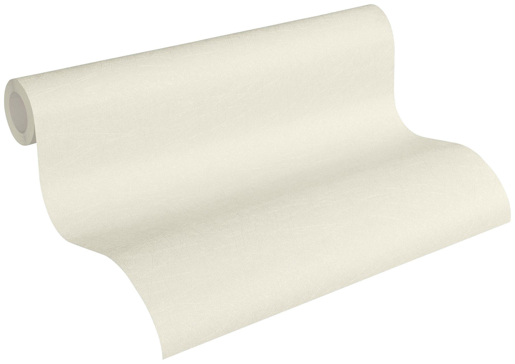 A.S. Création Vliestapete Tapete Einfarbig, geprägt, schimmernd, (1 St), Unitapete Strukturiert