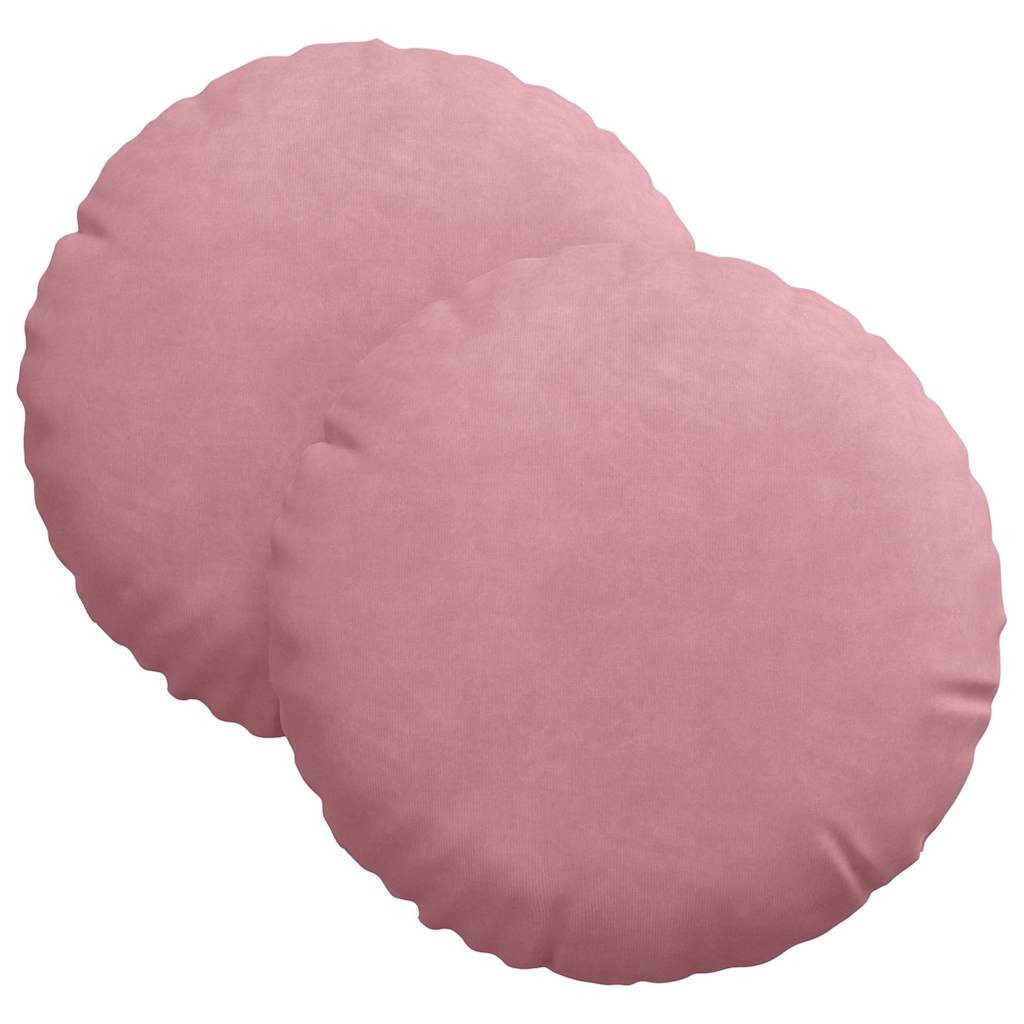 vidaXL Sitzauflage Sitzkissen 2 stk. Samt Rosa Ø30 x 13 cm, (2 St)
