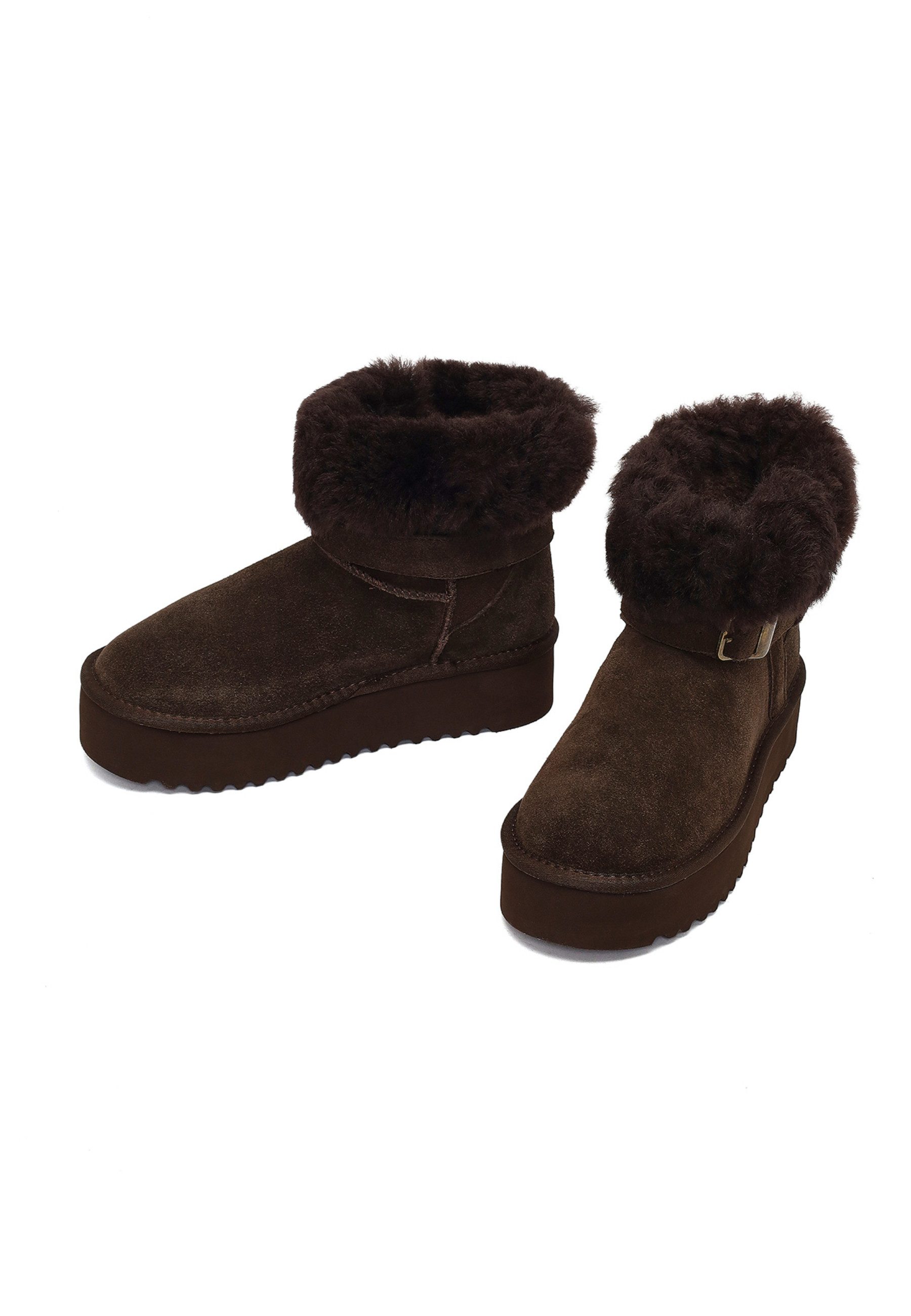 Derimod Teddy-Stiefel aus Veloursleder Ankleboots