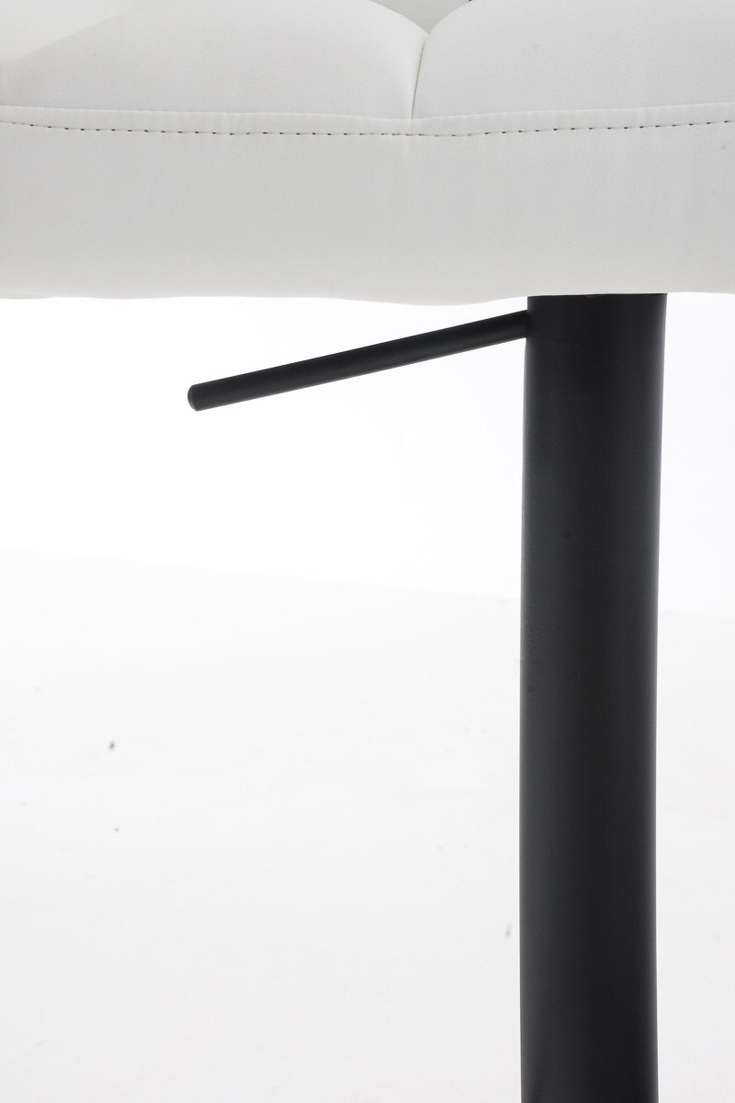 drehbar TPFLiving Theke matt schwarz Hocker Fußstütze (mit & Küche), für - Metall Kunstleder Weiß - 360° und Sitzfläche: Rückenlehne Damaso Barhocker -