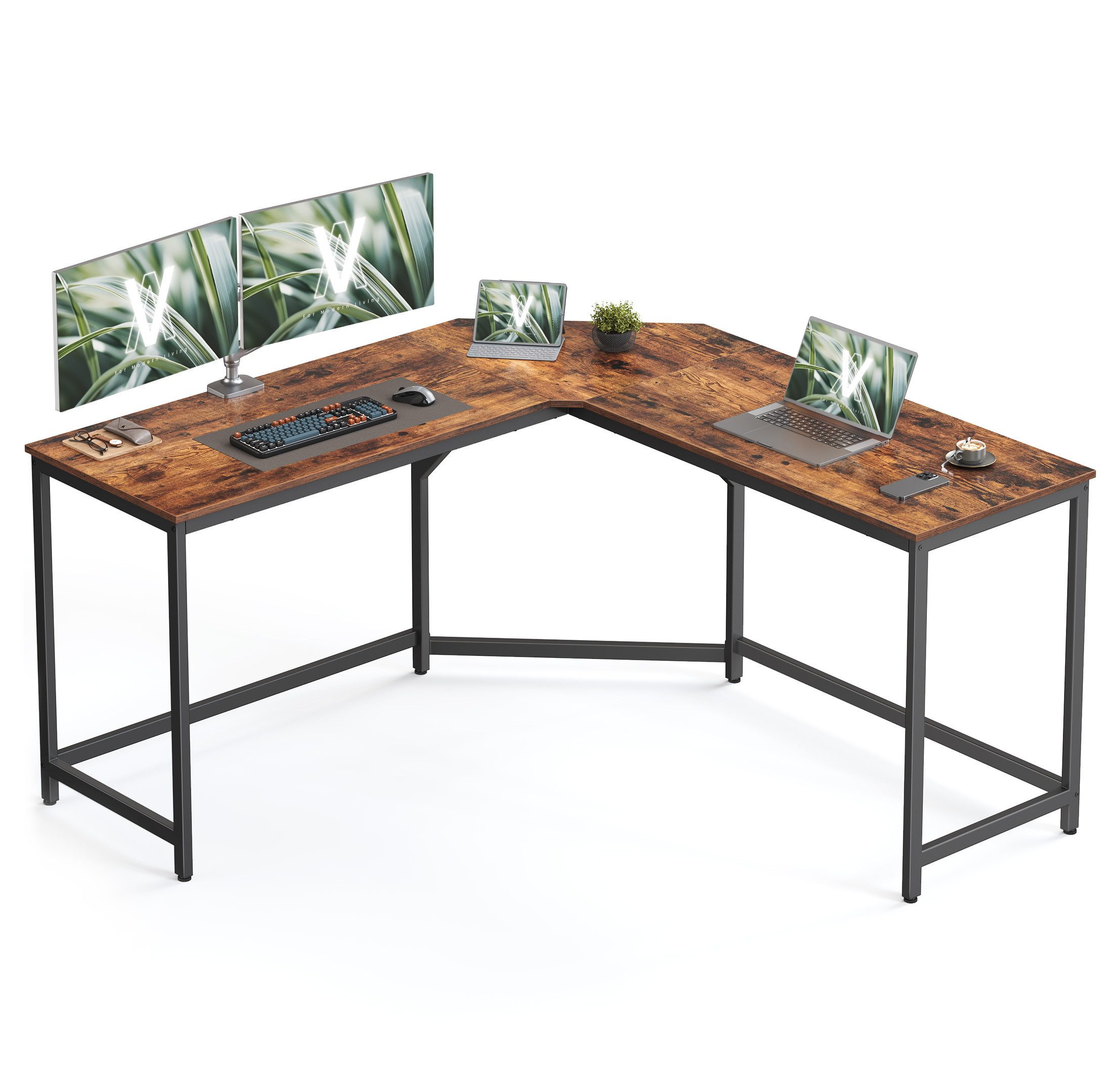 VASAGLE Schreibtisch Computertisch, 130/150 cm, L-förm günstig online kaufen