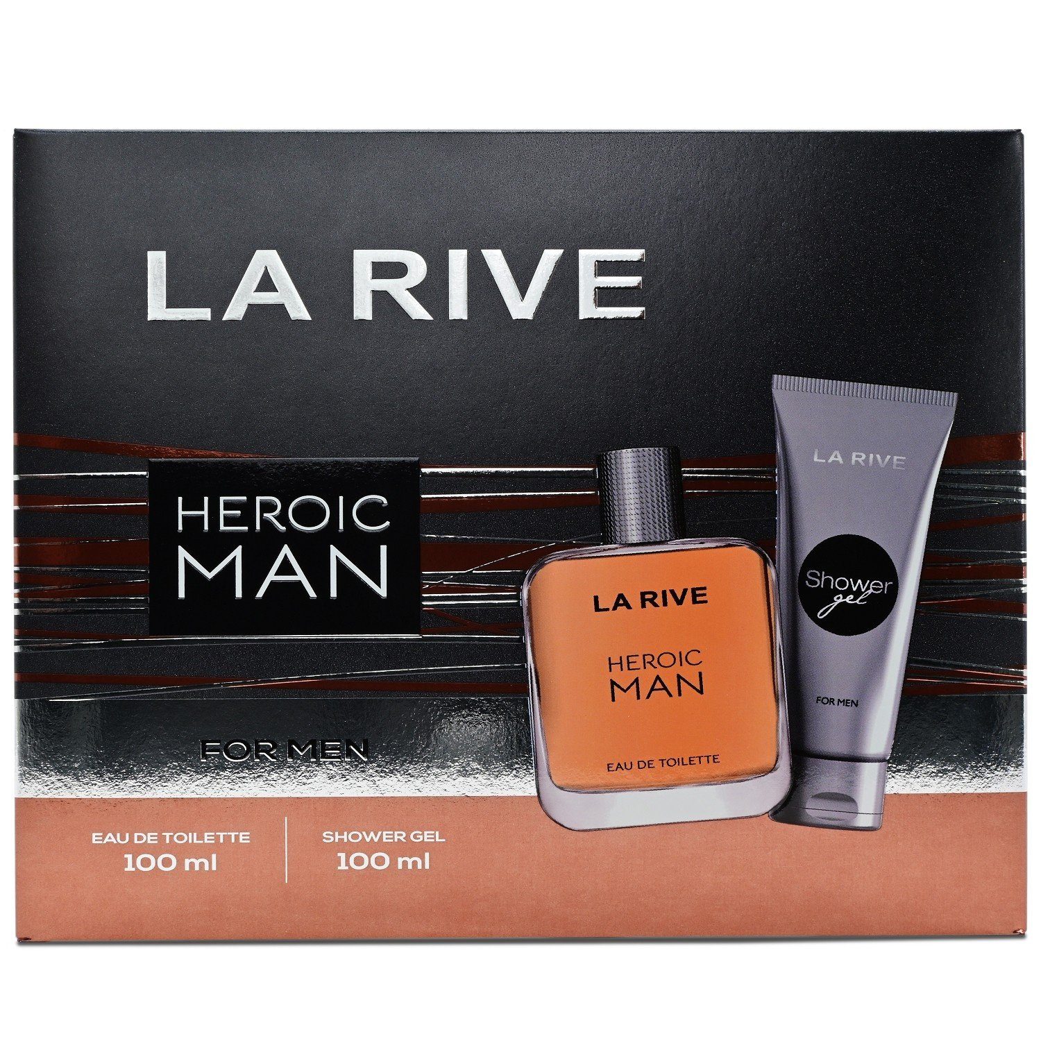 La Rive Duft-Set LA RIVE Man Toilette - Heroic Eau de - Duschbad Geschenkset &