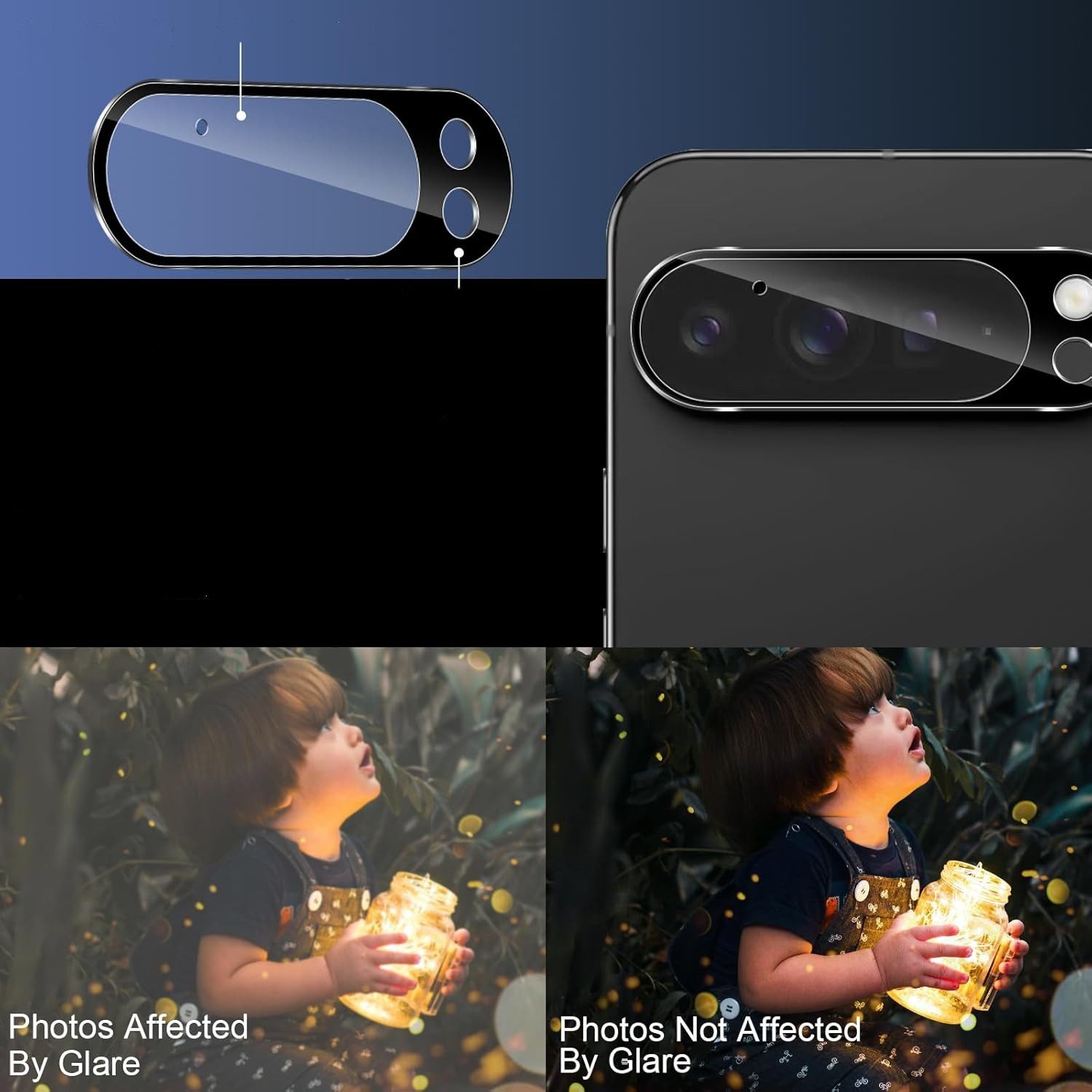 CLM-Tech Kameraschutzglas 2X für Google Pixel 10 Pro 6,3 Zoll, Linse Schutzglas 9H Glas - Folie kristallklar Panzerglas, 2 Stück, Kratzfest – Bild 3 von 5