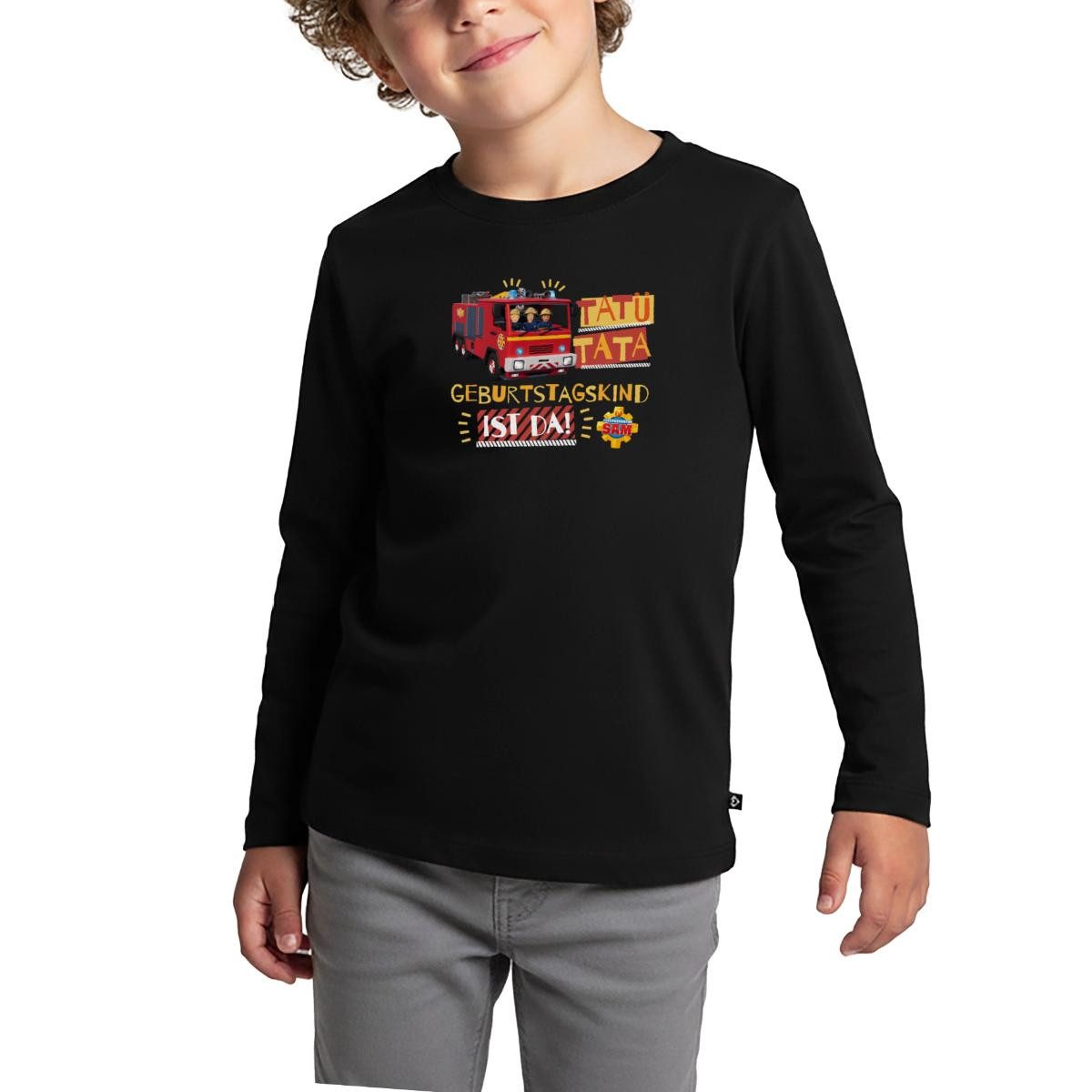 T-Shirt Feuerwehrmann Sam™ Tatü Tata Geburtstagskind Kinder Premium Langarmshi