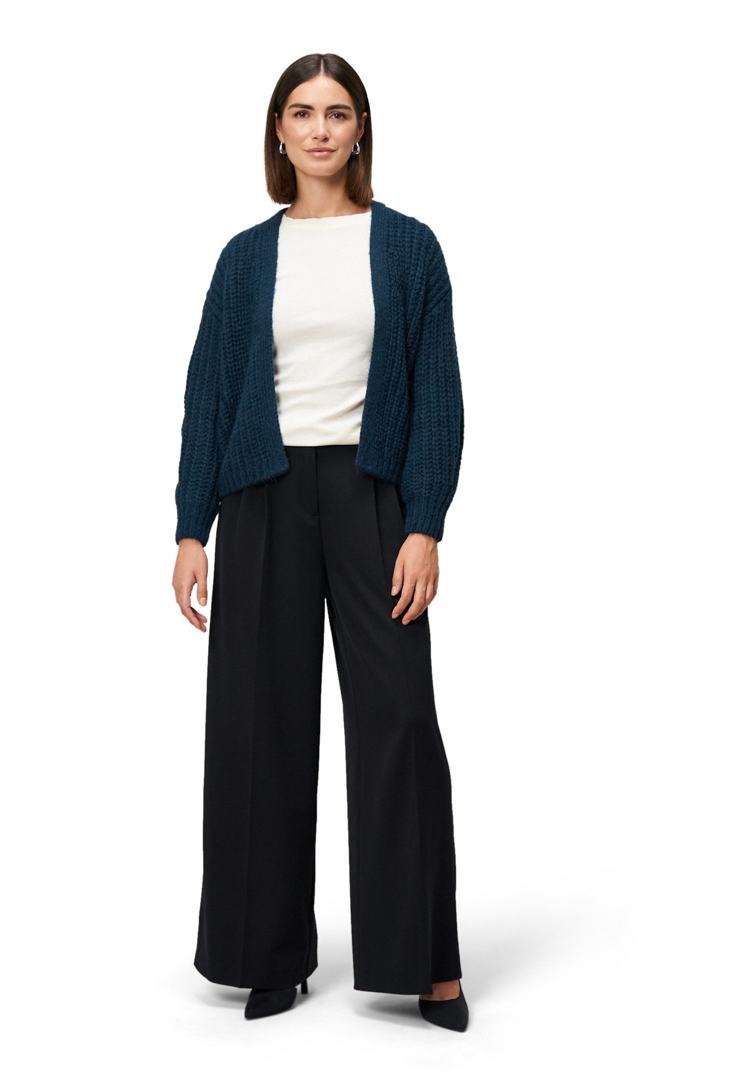 Zero Strickjacke Damen offener Style (1-tlg) Plain/ohne Details