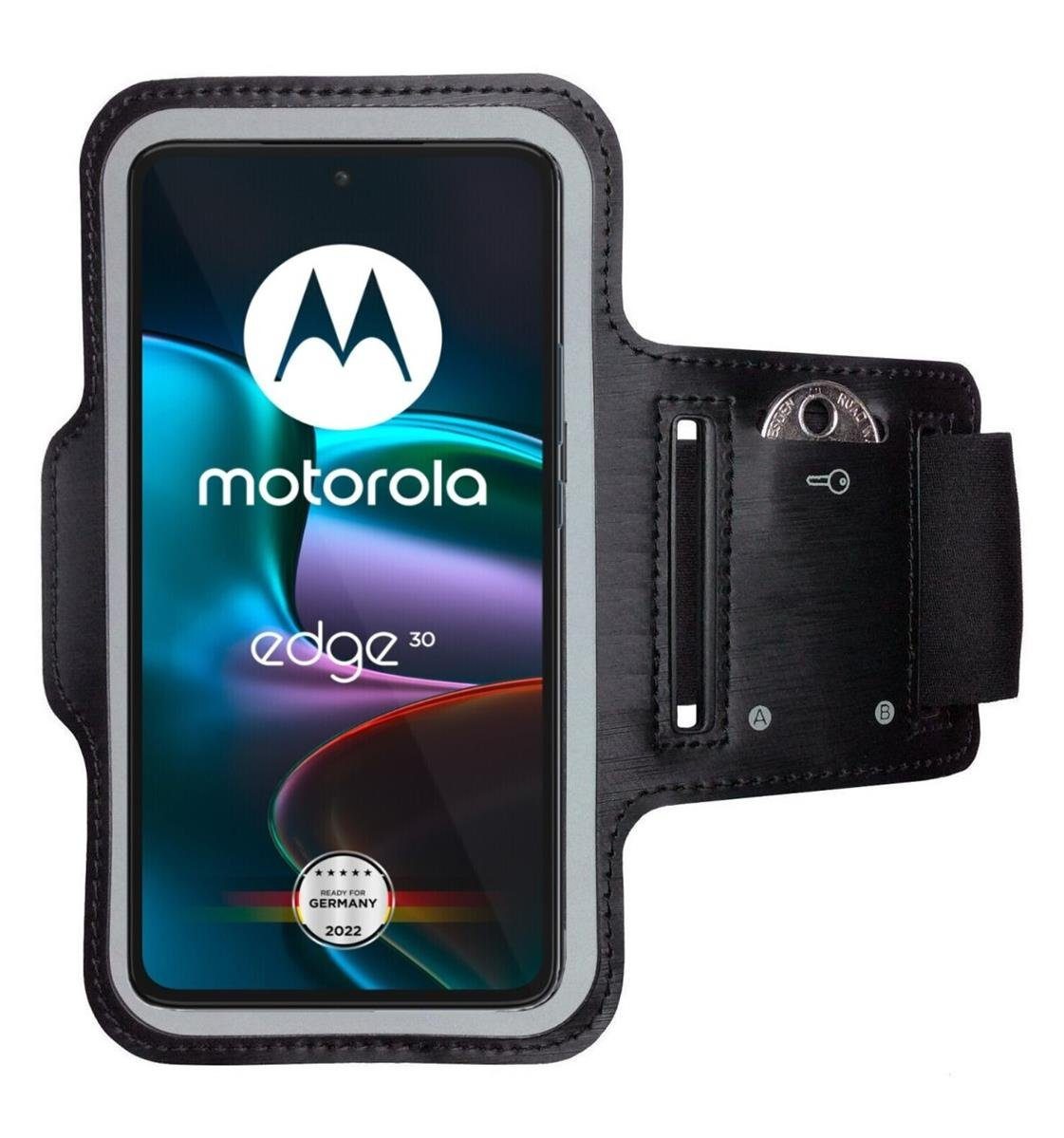 CoverKingz Handyhülle Sportarmband für Motorola Edge 30 Sport Fitness Armband Laufhülle, Sport Schutzhülle Schlüsselfach Handyhülle Jogging Schutztasche Etui