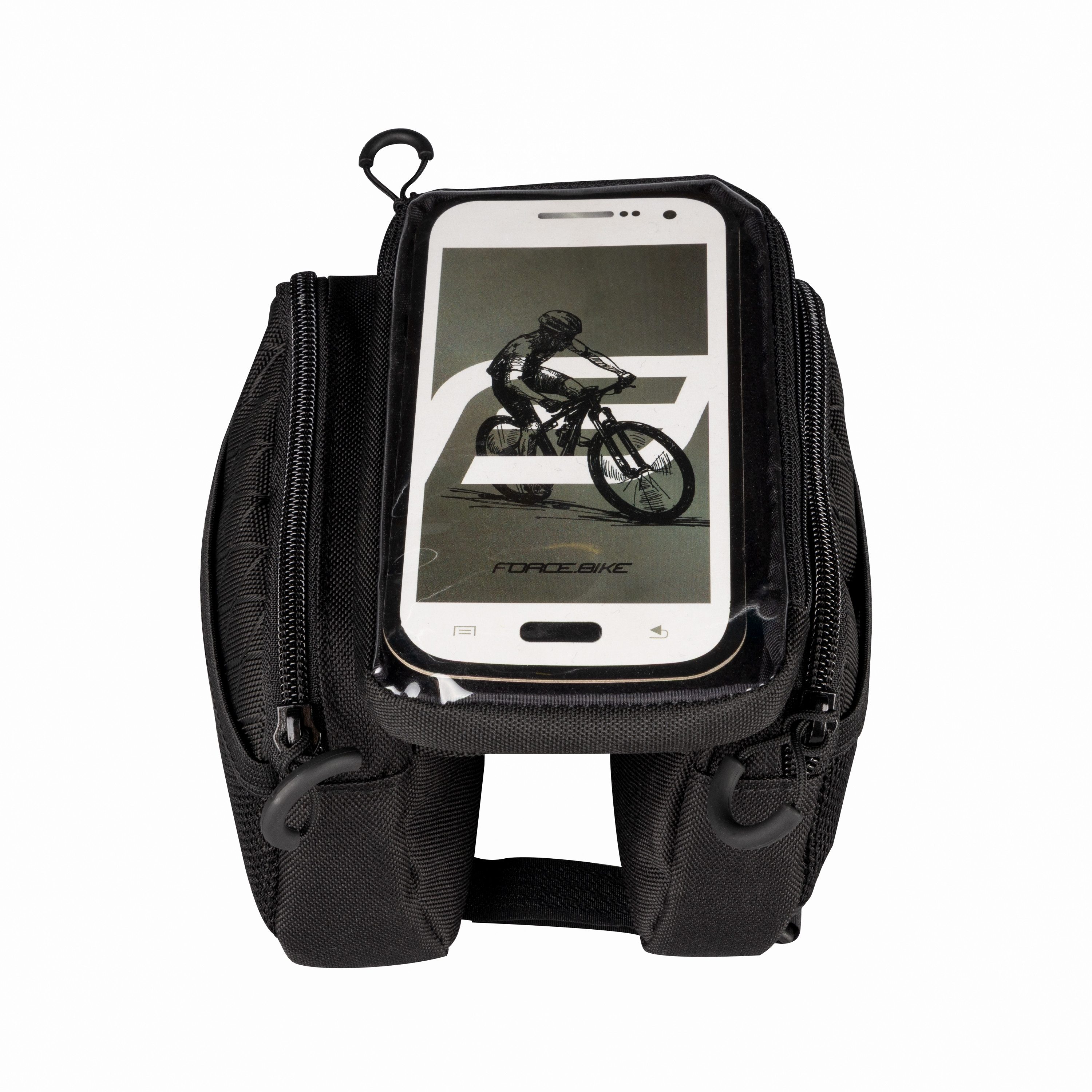 FORCE Fahrradtasche Force Tasche am Rahmen Dual Smartphone schwarz