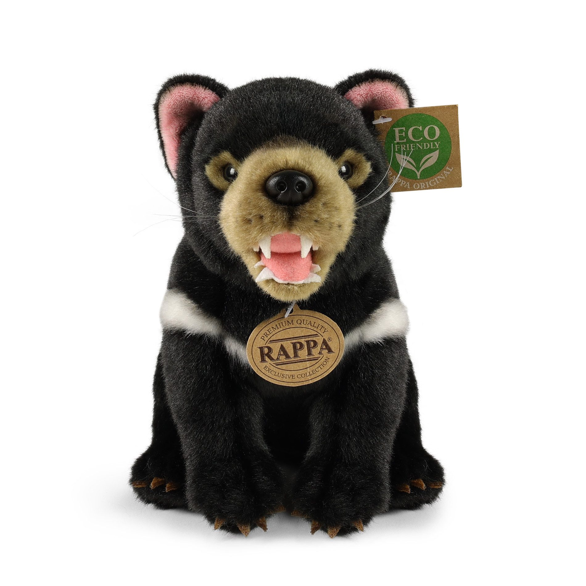 Teddys Rothenburg Kuscheltier Kuscheltier Tasmanischer Teufel sitzend 25 cm schwarz/braun