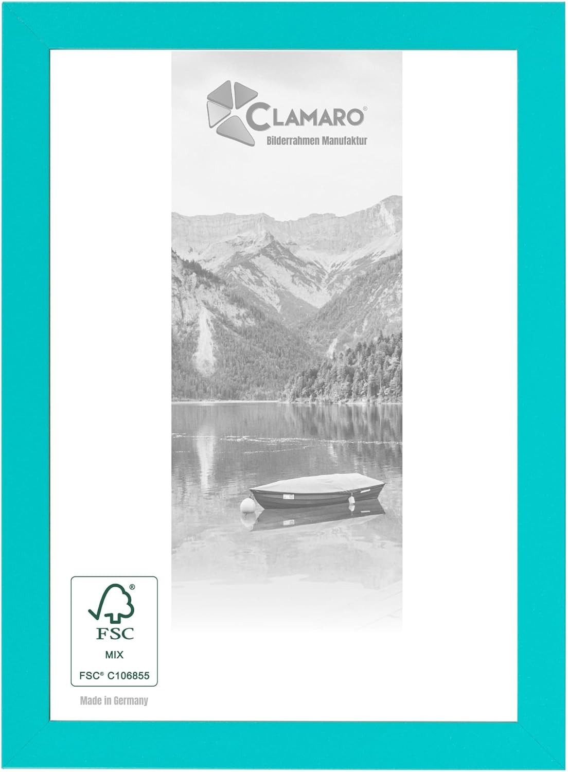 Clamaro Bilderrahmen Türkis Collage nach Maß M3016, 30mm Holz