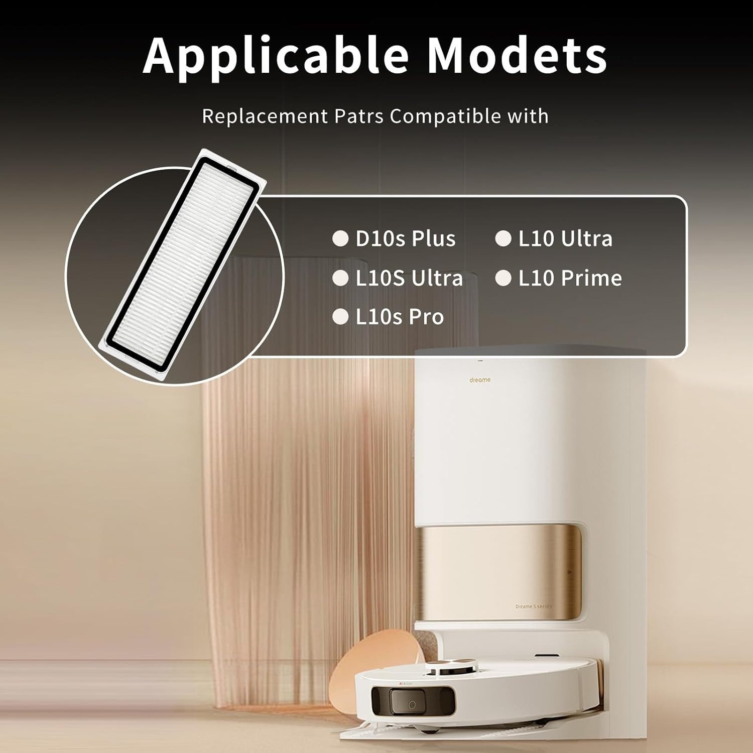 FELIXLEO Staubfilter 8 HEPA Filter für Dreame L10 Prime D10 Plus Gen2 L10s Ultra Waschbar