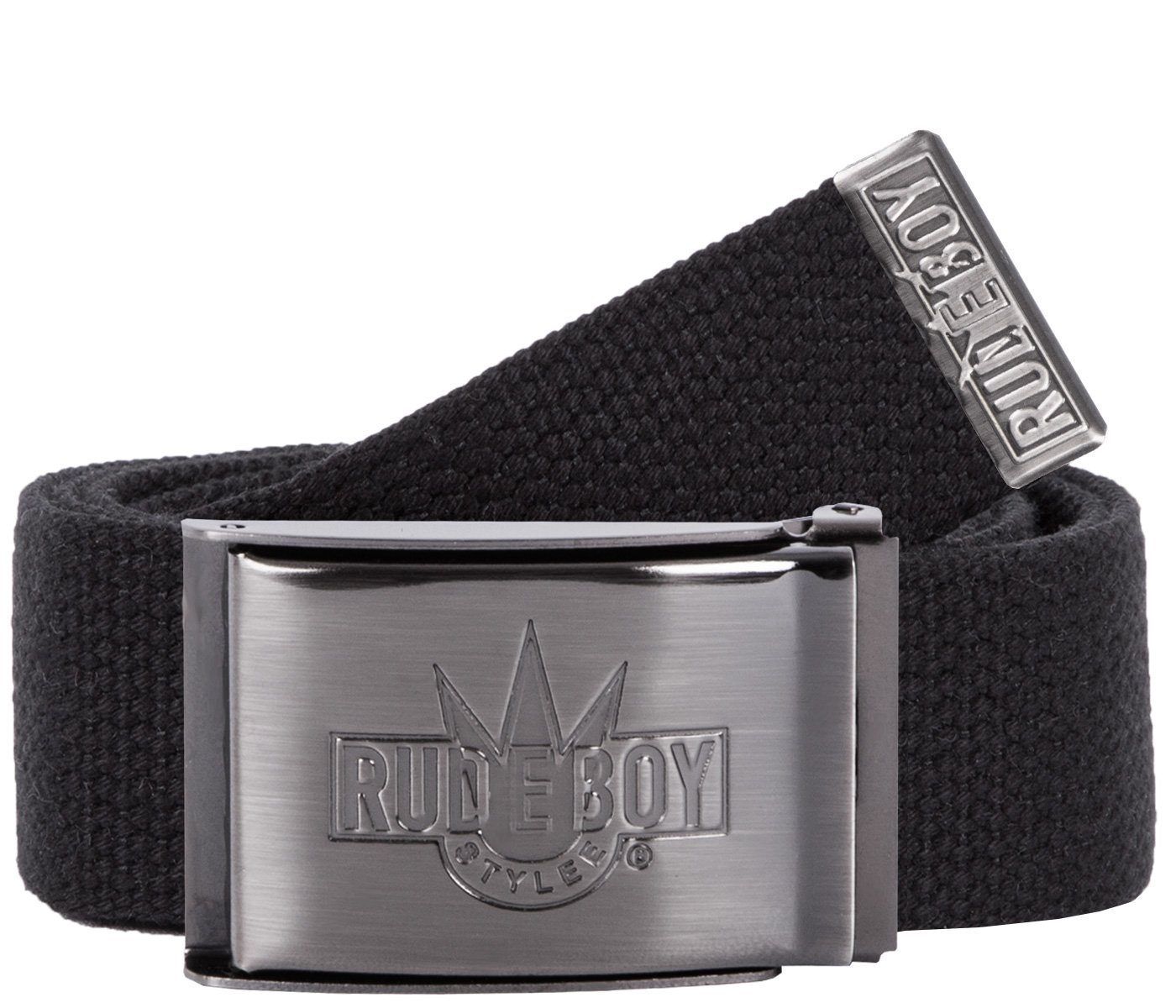 Rudeboy Stylee Koppelgürtel Stoffgürtel Unisex, Gürtelschnalle Matt, 4 cm breit, 120 cm lang individuell kürzbar